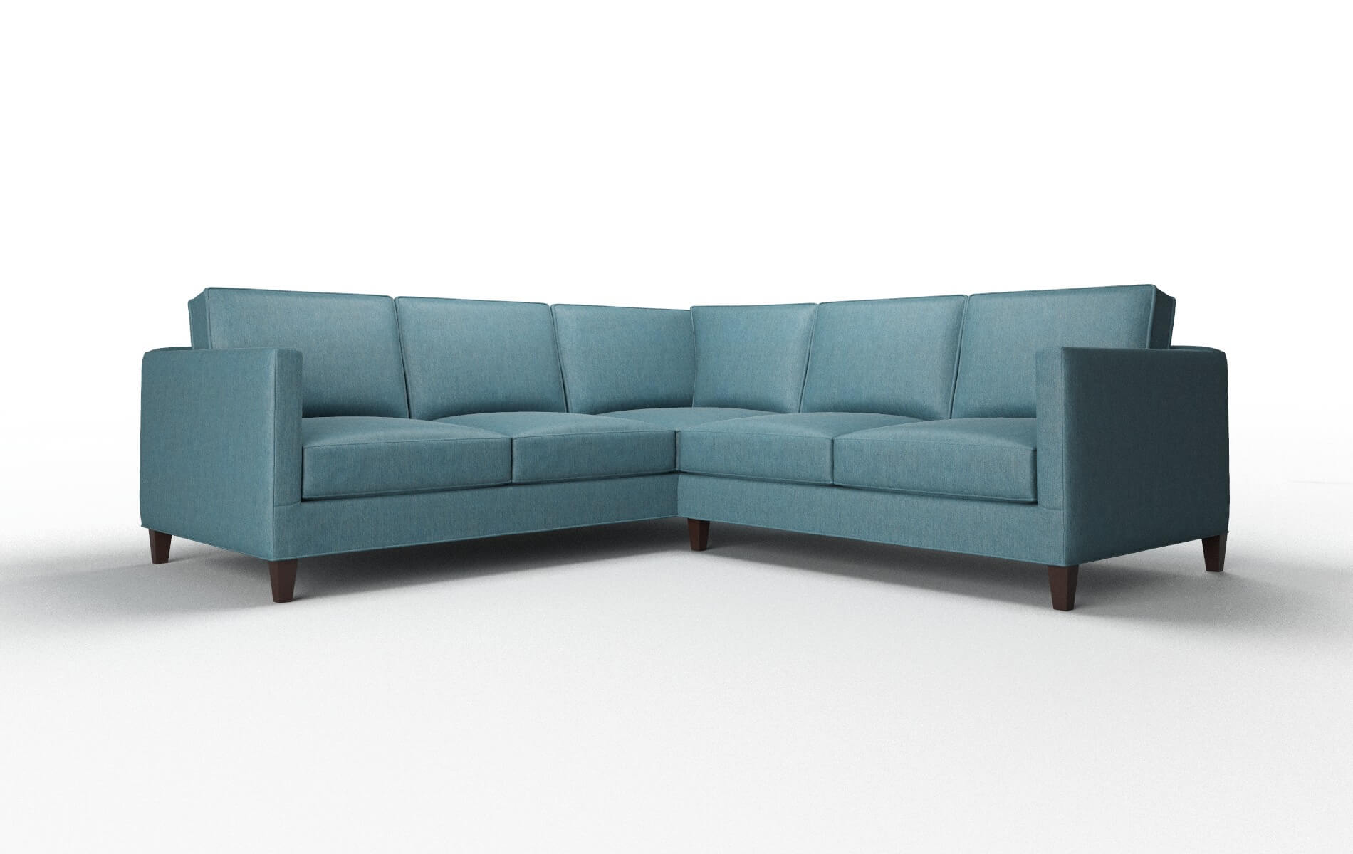 Alps Cosmo Teal Sectional espresso legs 1