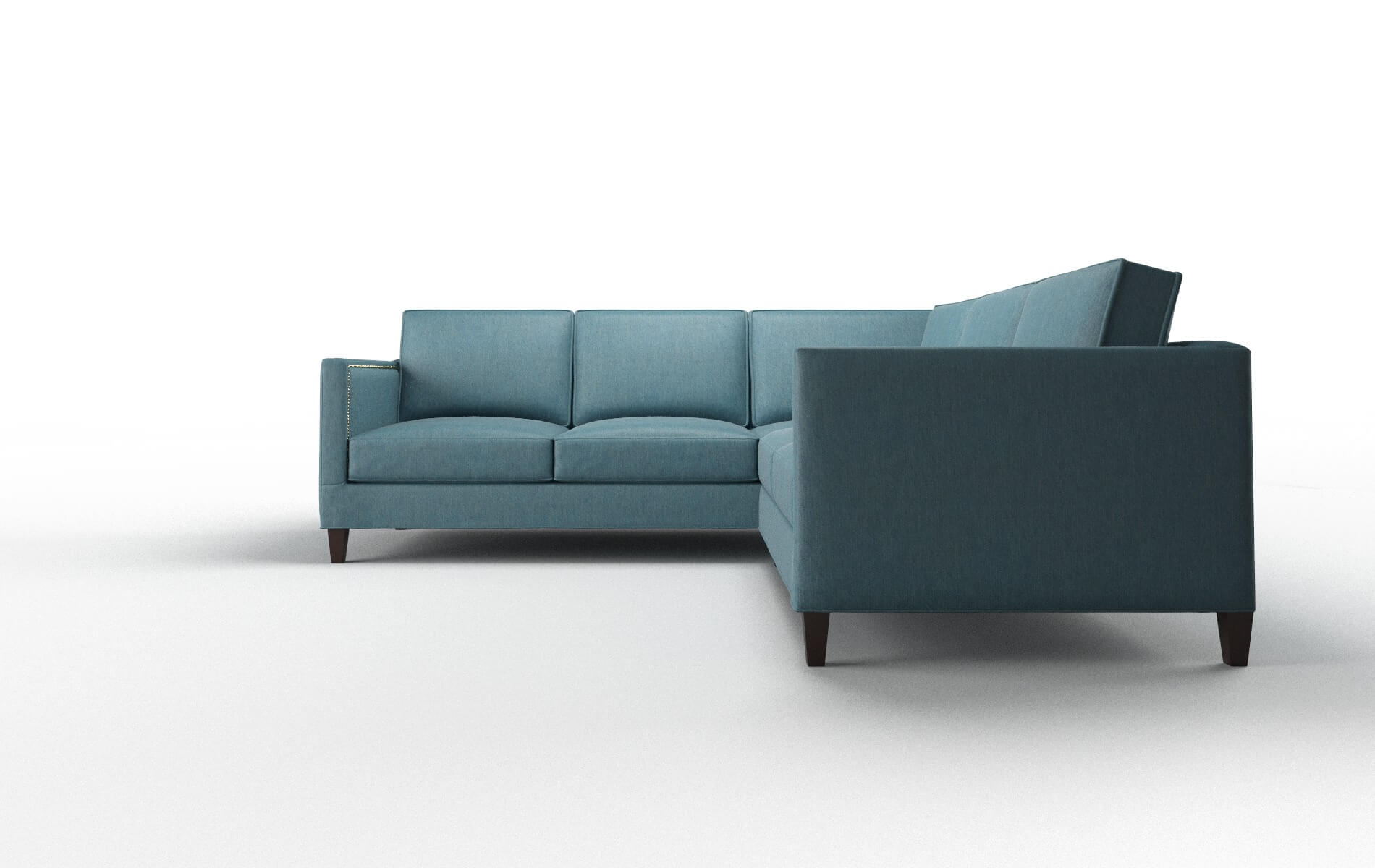 Alps Cosmo Teal Sectional espresso legs 5