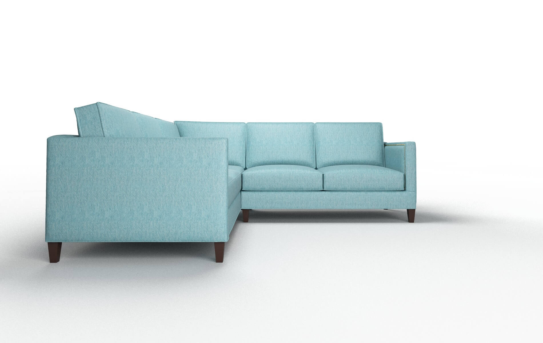 Alps Cosmo Turquoise Sectional espresso legs 2