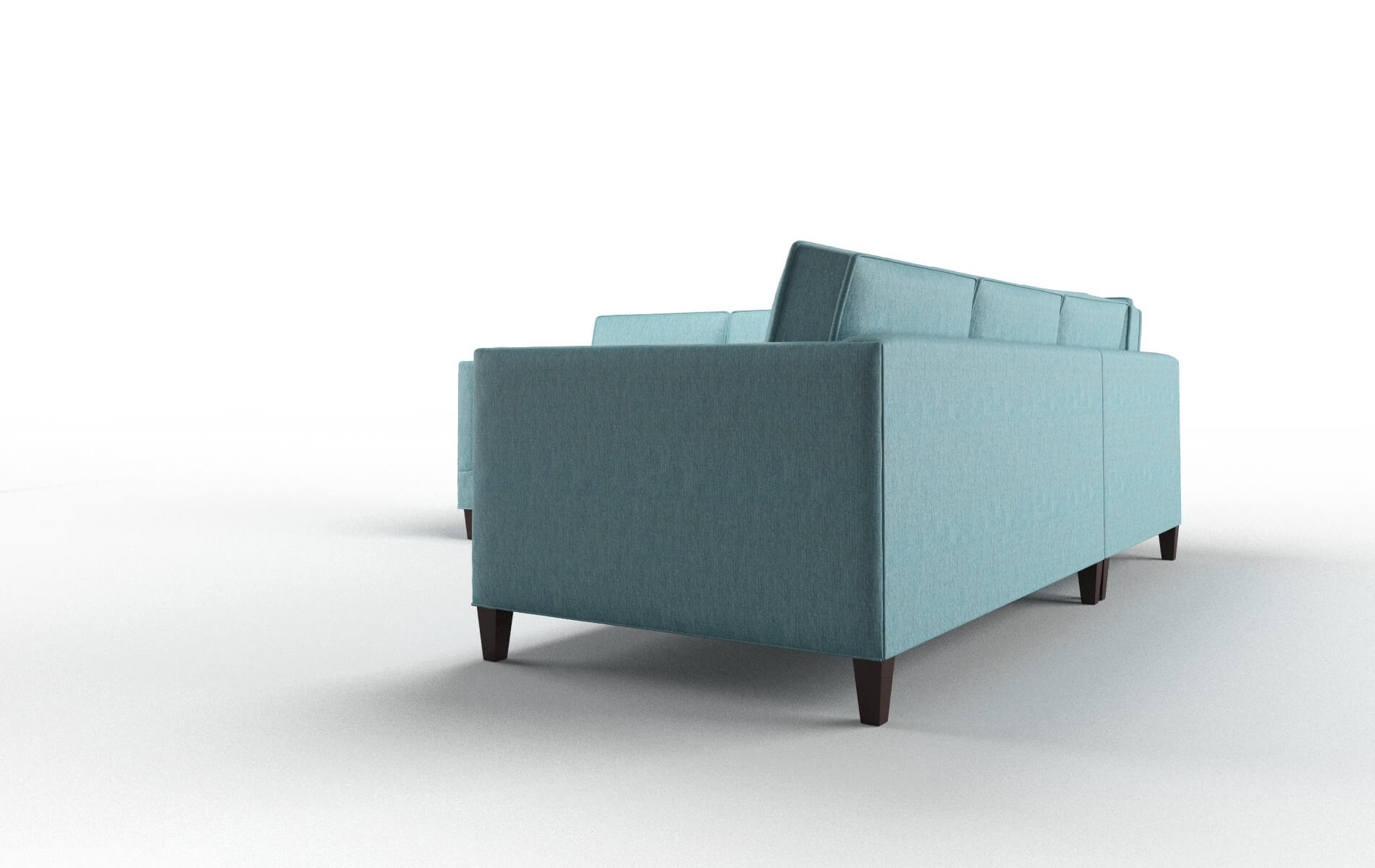 Alps Cosmo Turquoise Sectional espresso legs 4