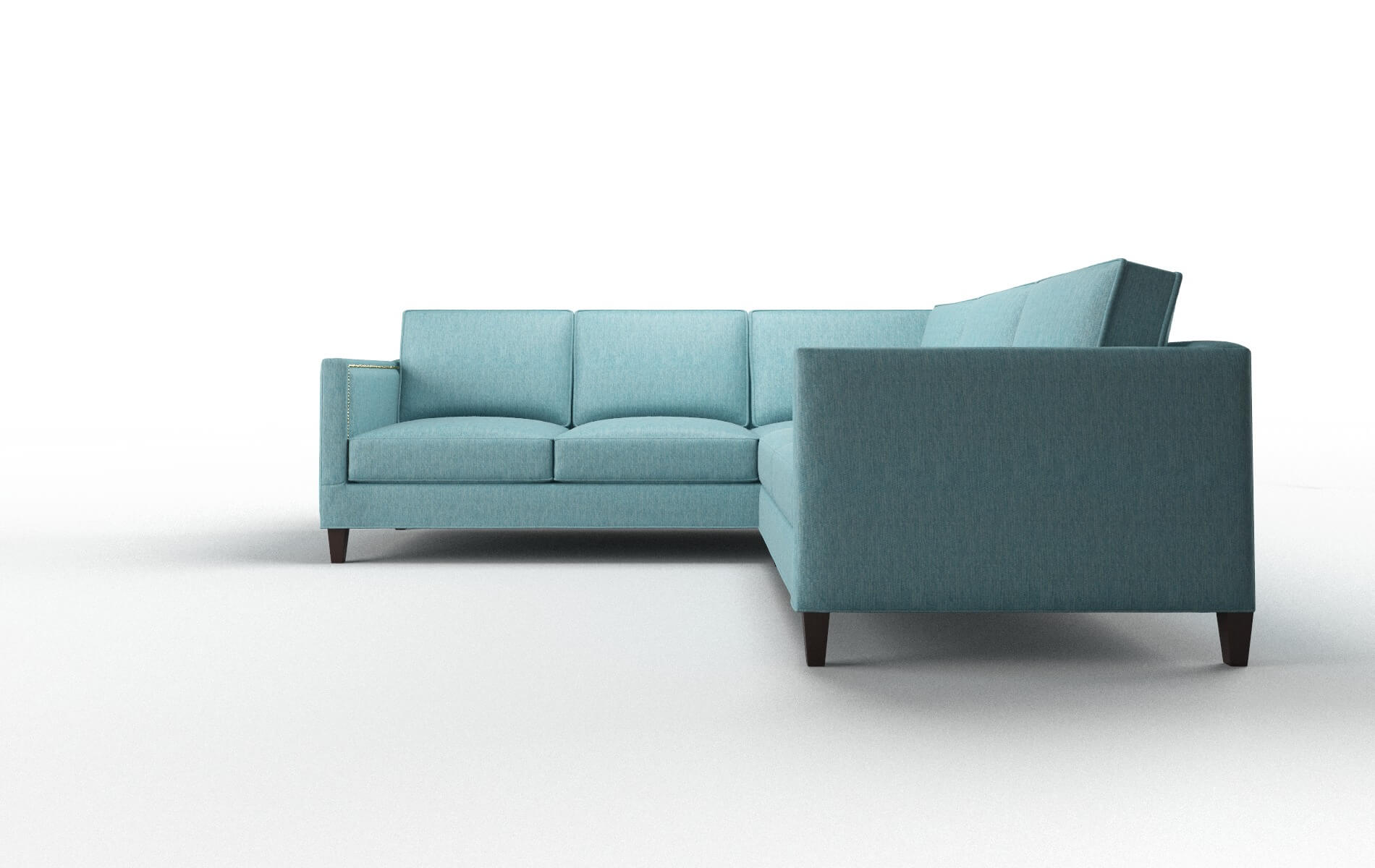 Alps Cosmo Turquoise Sectional espresso legs 5