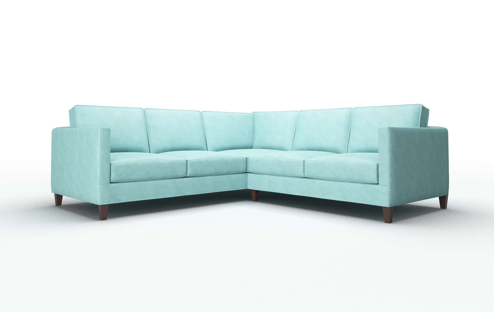 Alps Curious Turquoise Sectional espresso legs 1