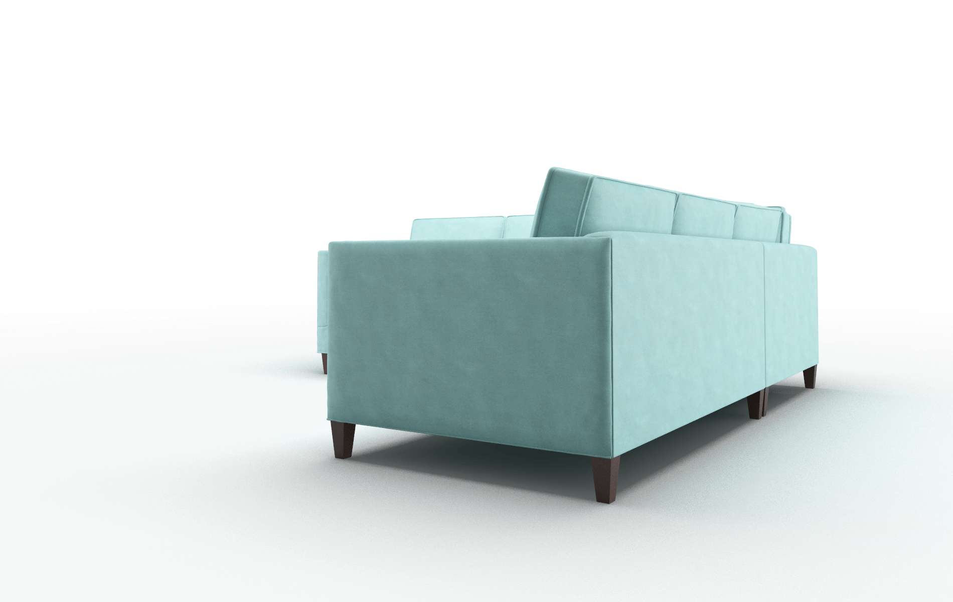 Alps Curious Turquoise Sectional espresso legs 4