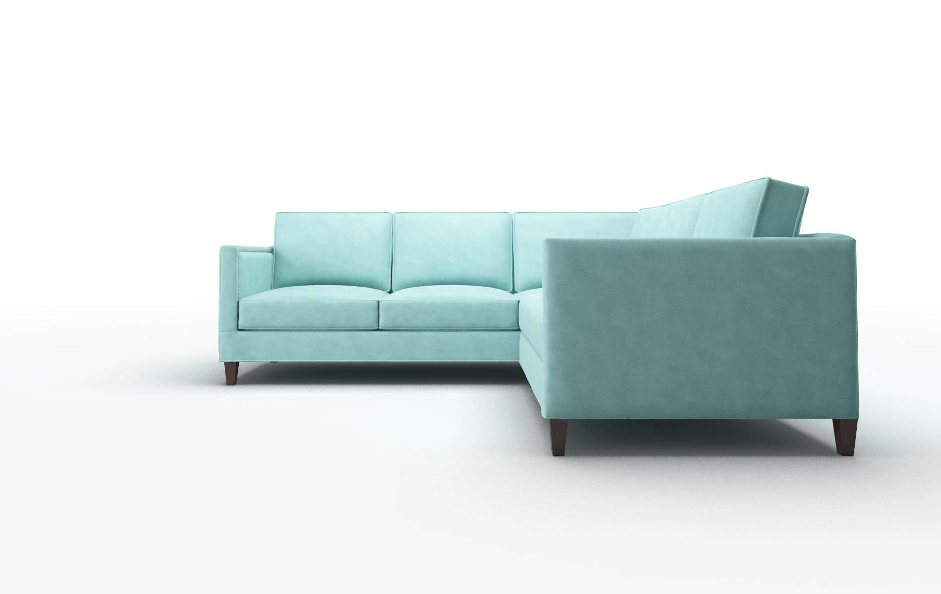 Alps Curious Turquoise Sectional espresso legs 5