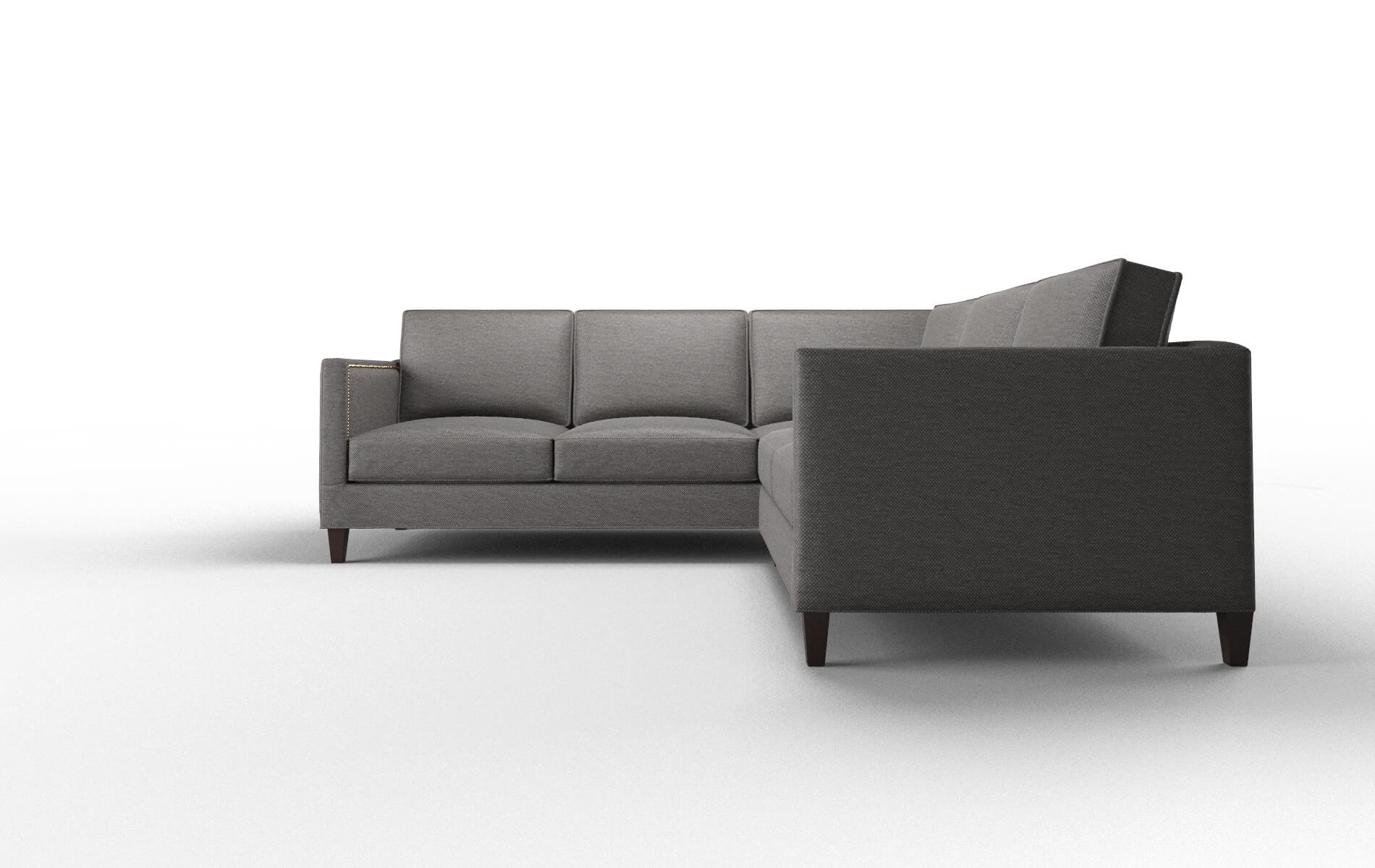 Alps Oscar Charcoal Sectional espresso legs 5