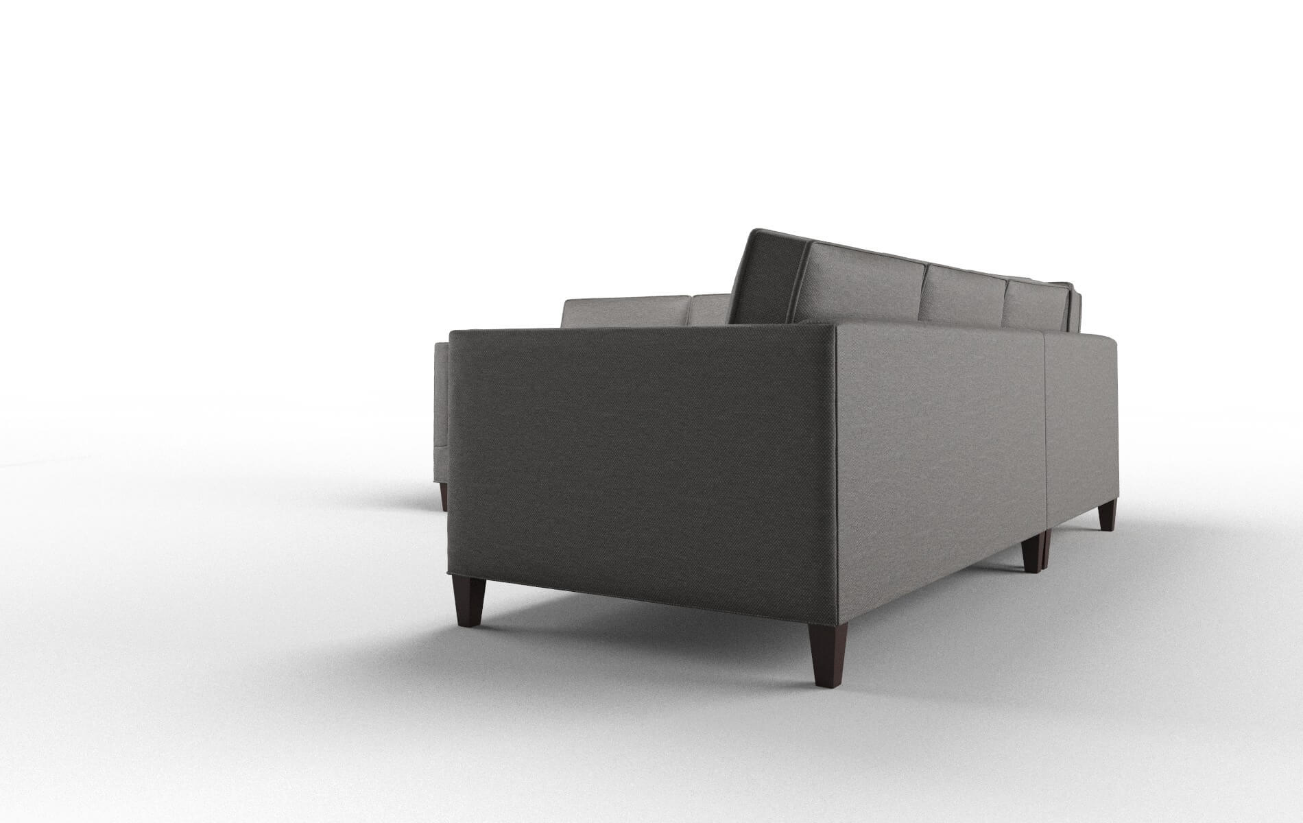 Alps Oscar Grey Sectional espresso legs 4
