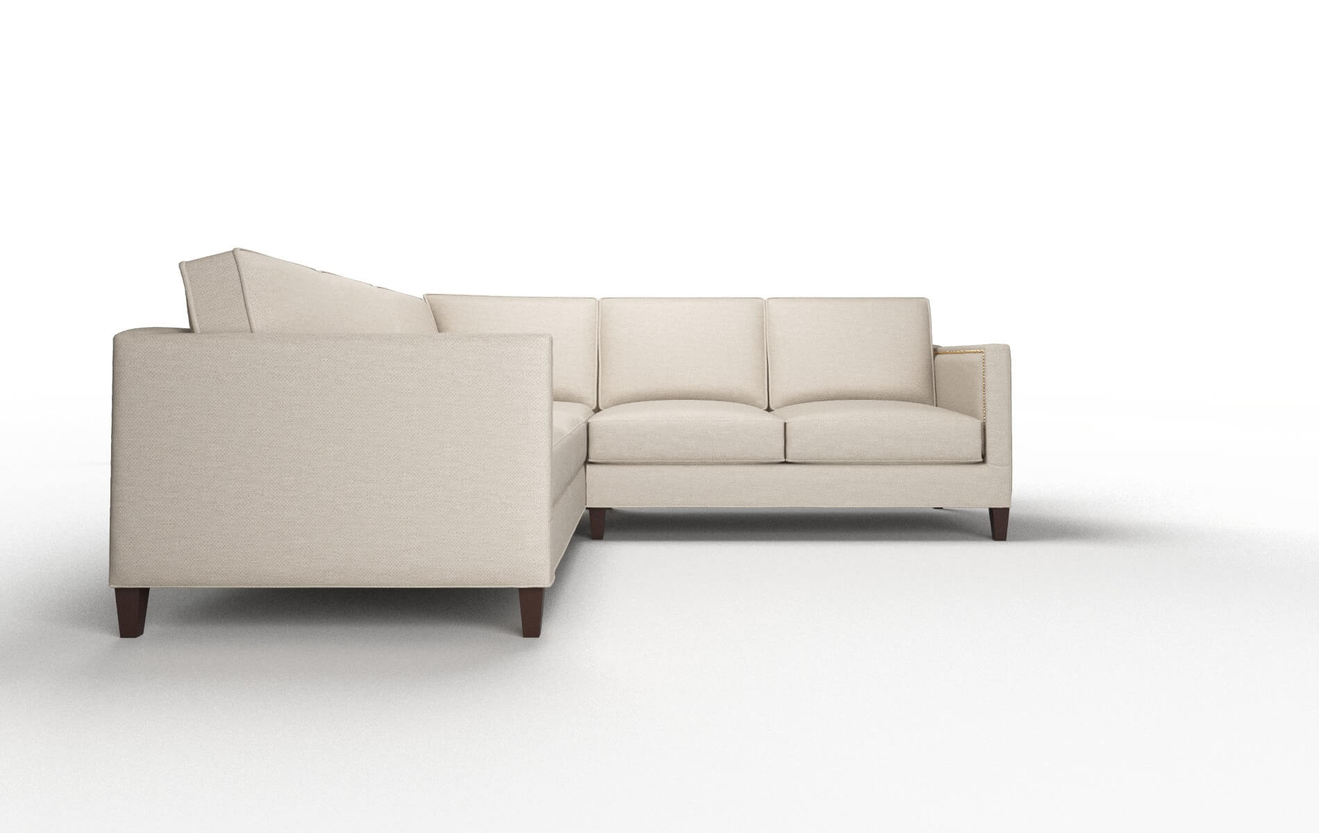 Alps Oscar Linen Sectional espresso legs 2