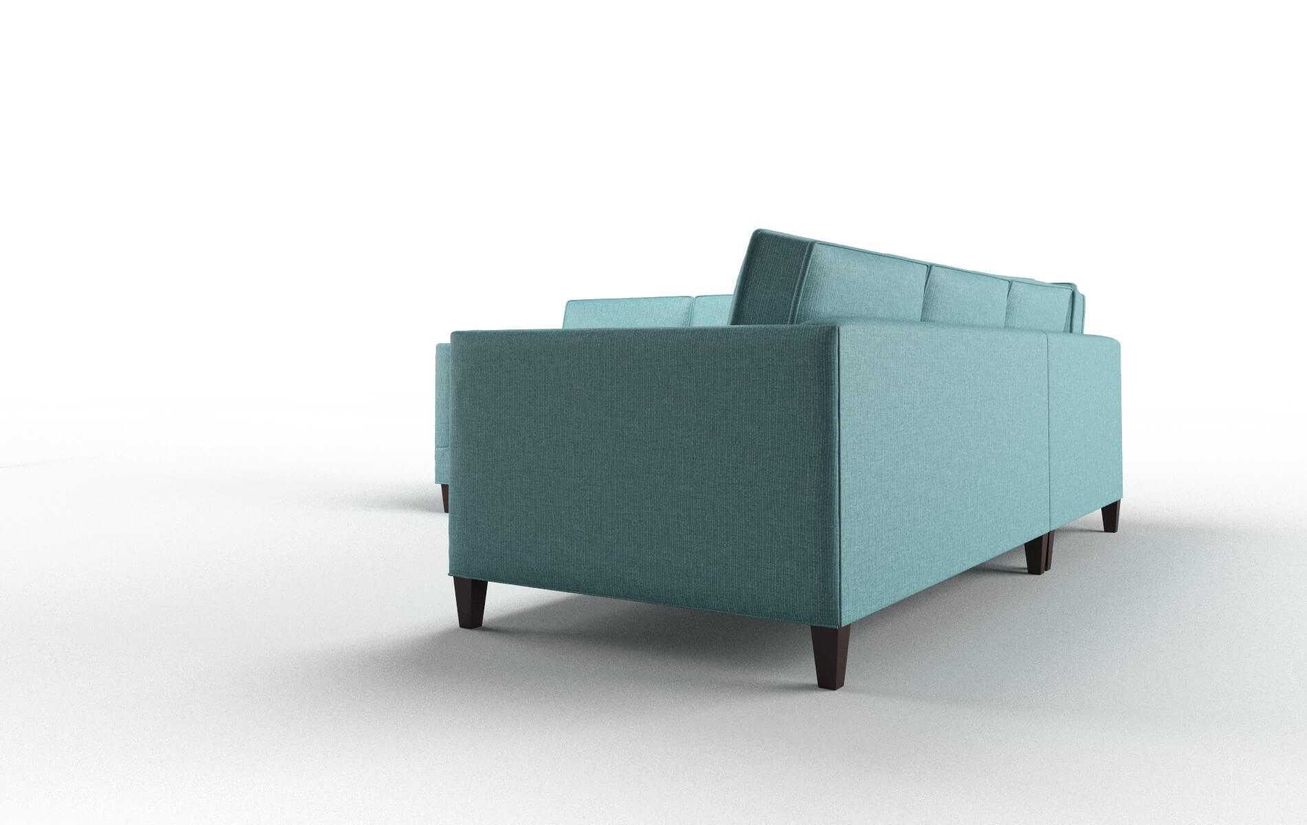 Alps Parker Turquoise Sectional espresso legs 4