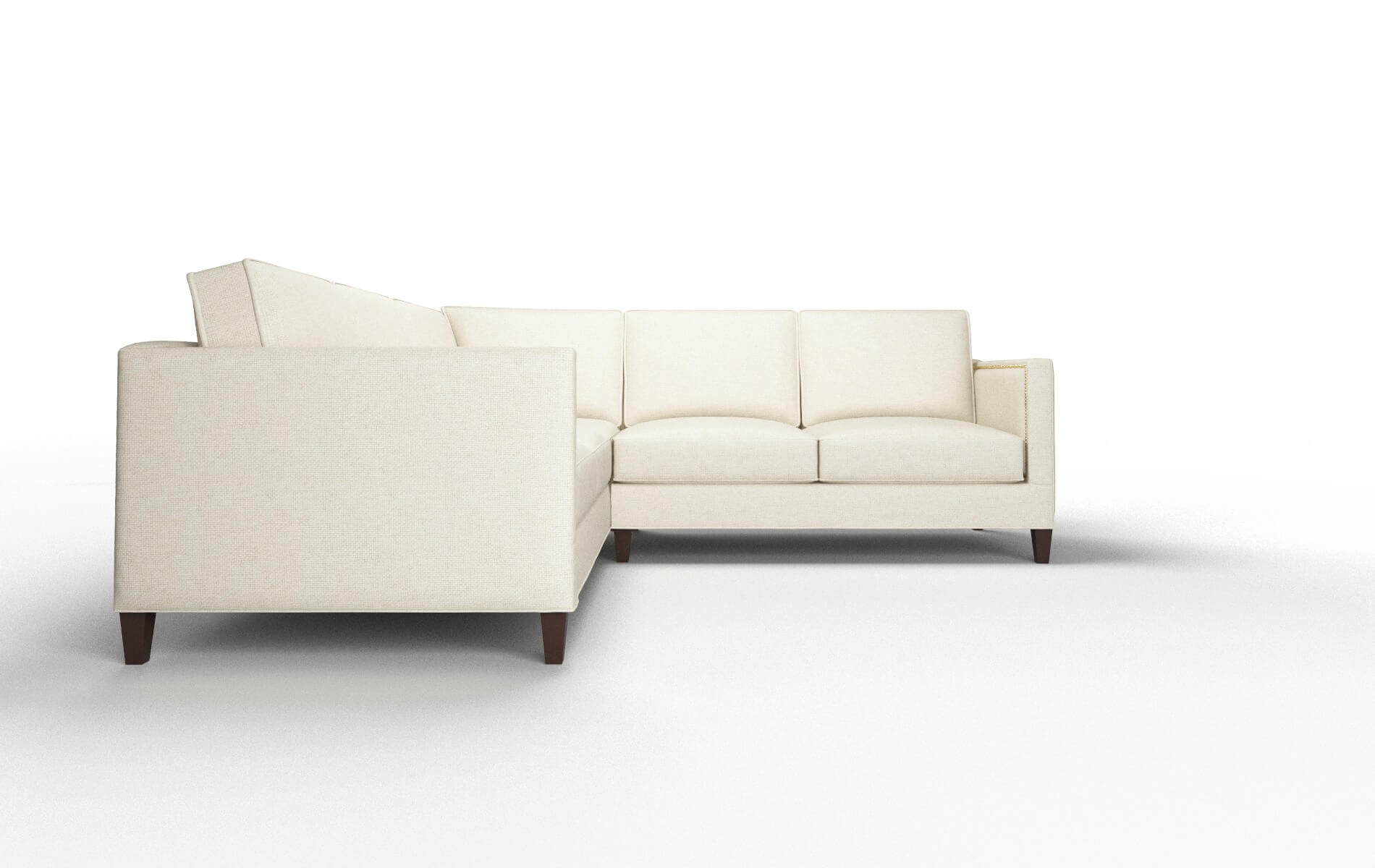 Alps Phoenix Ivory Sectional espresso legs 2