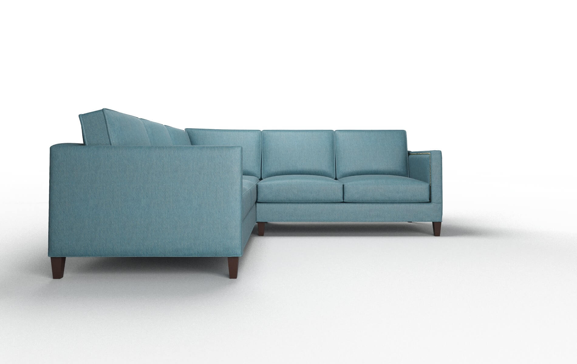 Alps Royale Electric_blue Sectional espresso legs 2