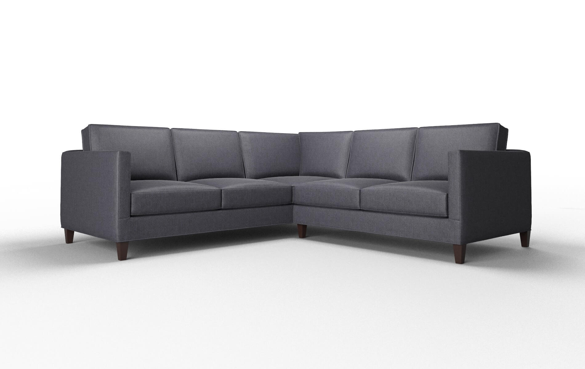 Alps Sasha Navy Sectional espresso legs 1