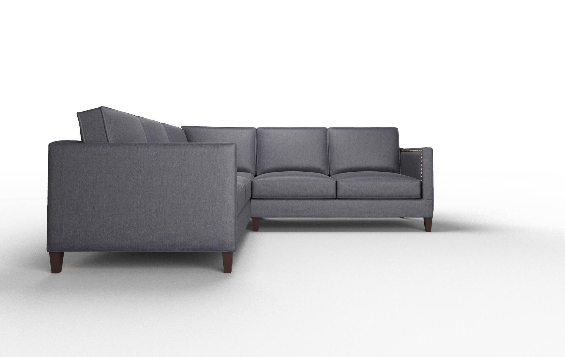 Alps Sasha Navy Sectional espresso legs 2