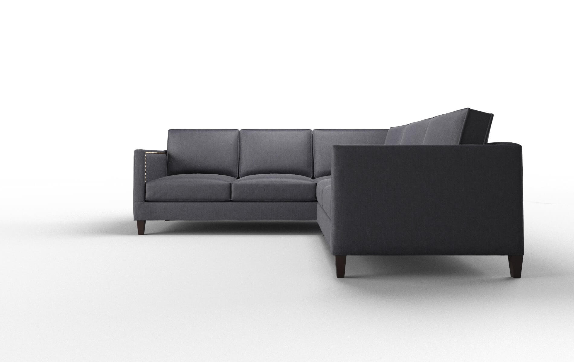 Alps Sasha Navy Sectional espresso legs 5