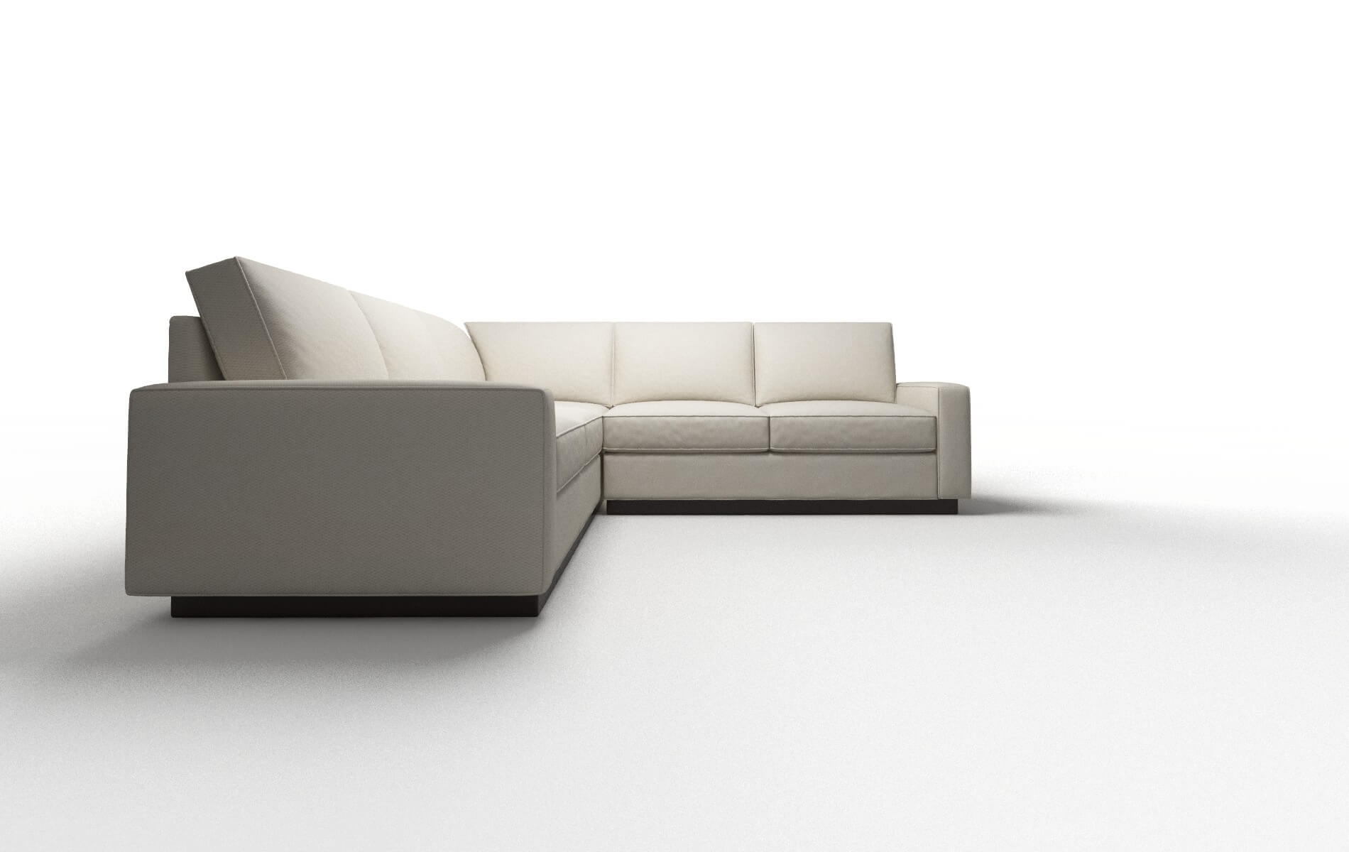 Alton Bungalow Ivory Sectional espresso legs 2