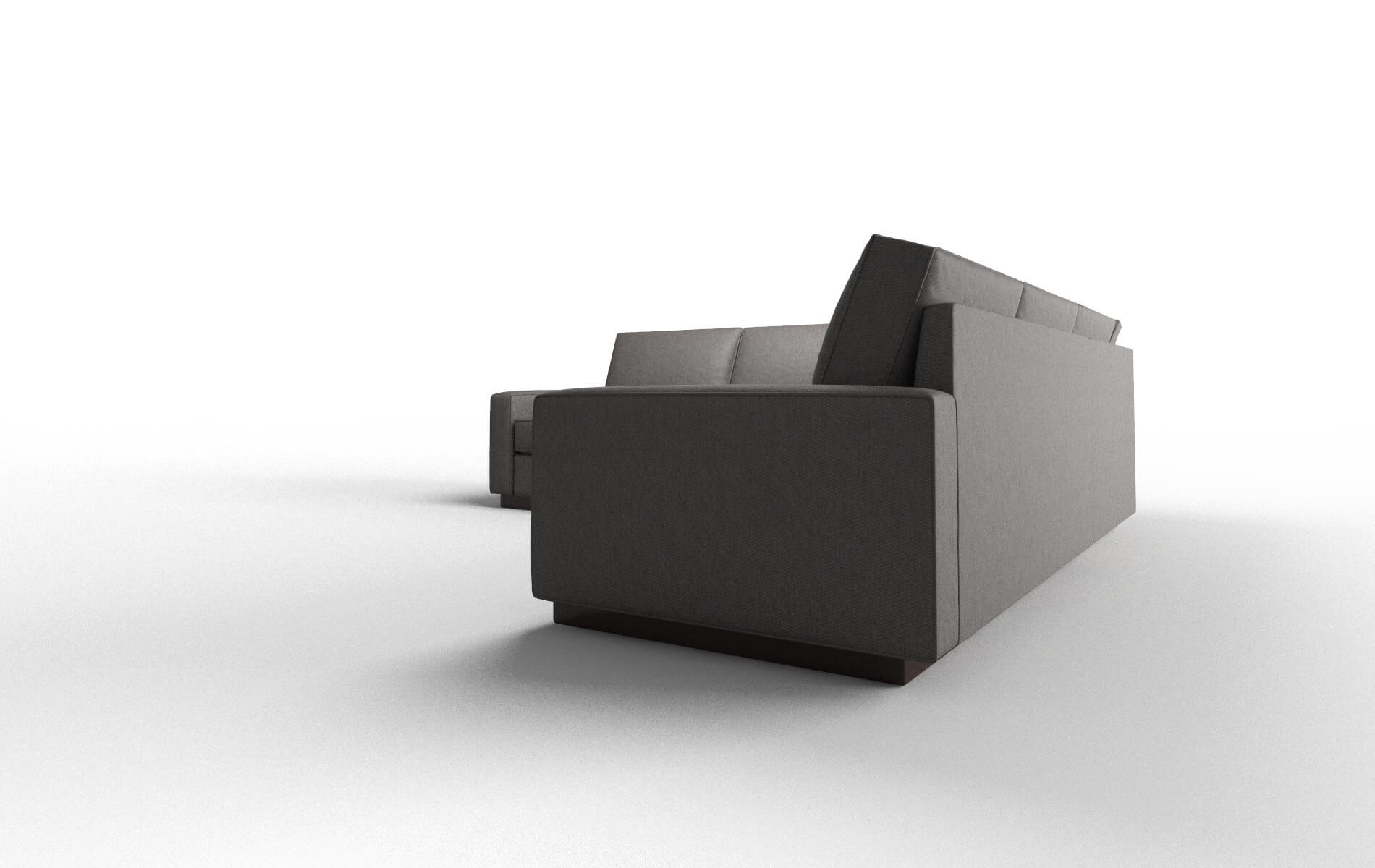 Alton Cosmo Charcoal Sectional espresso legs 4