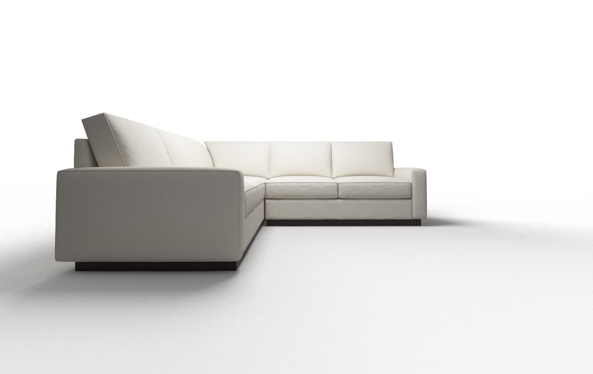 Alton Cosmo Ivory Sectional espresso legs 2