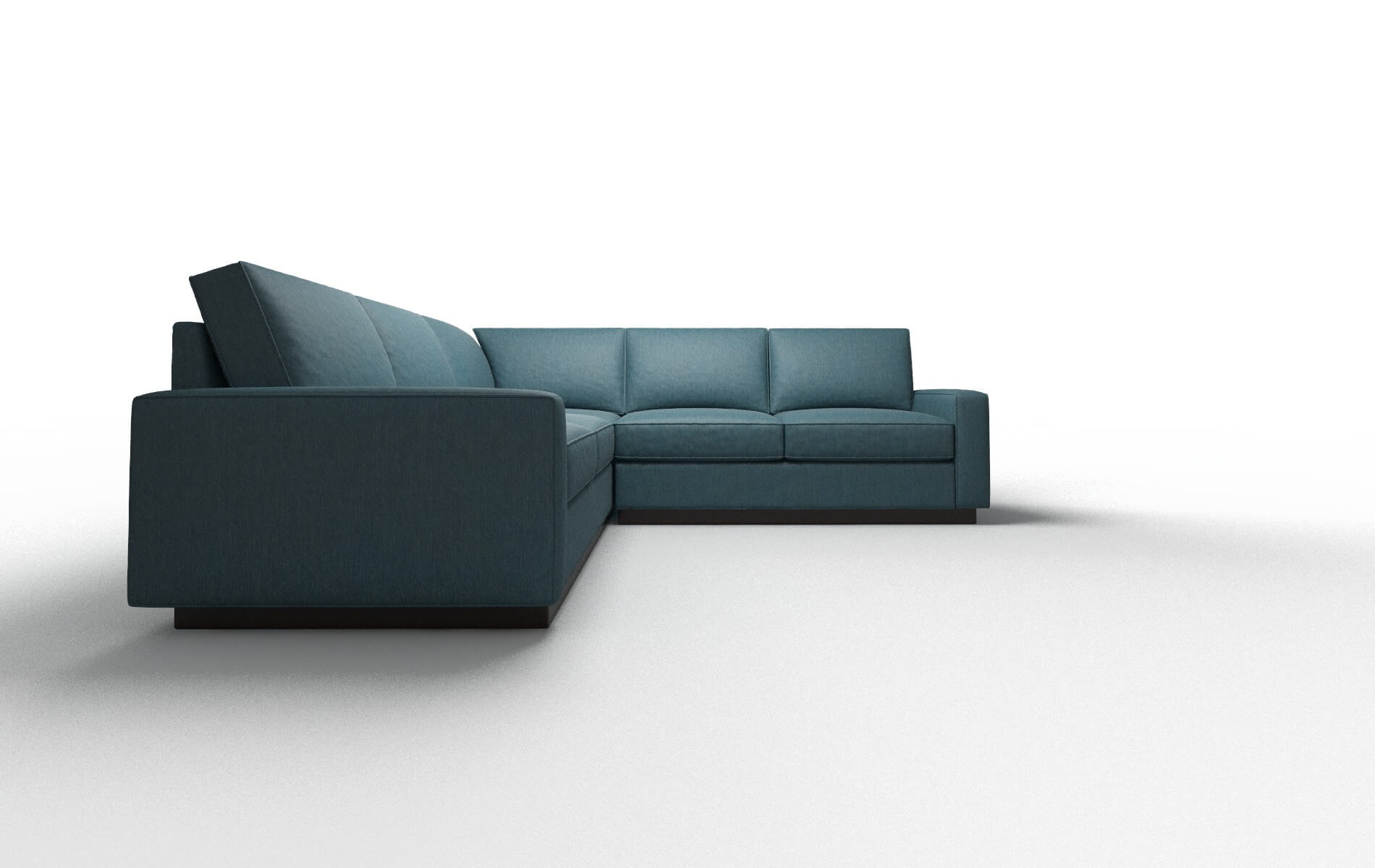 Alton Hepburn Teal Sectional espresso legs 2