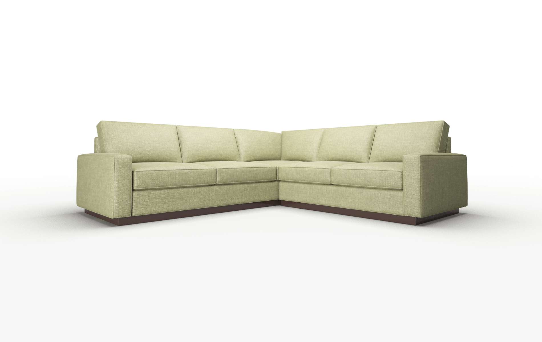 Alton Portland Basil Sectional espresso legs