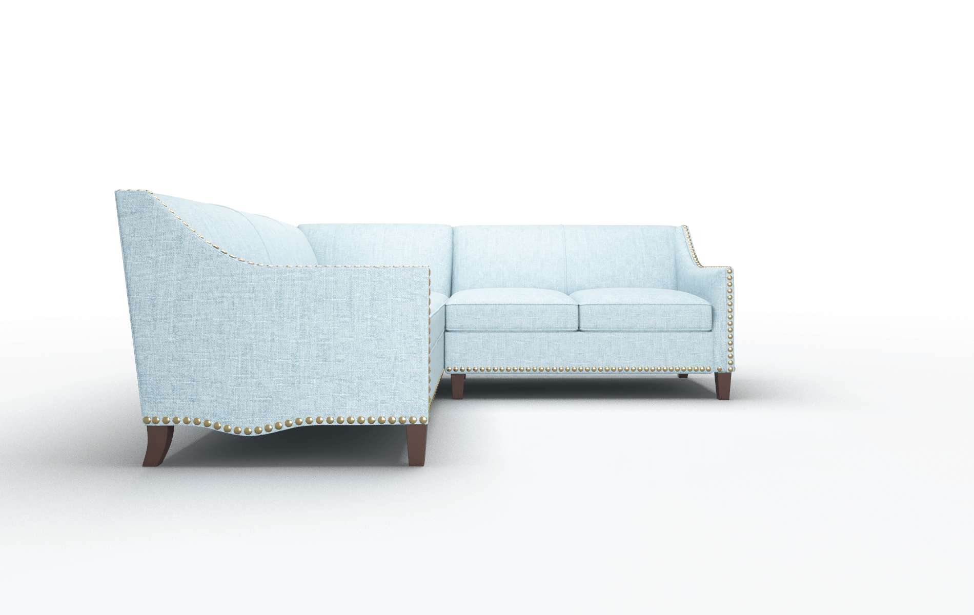 Amsterdam Atlas Turquoise Sectional espresso legs 2