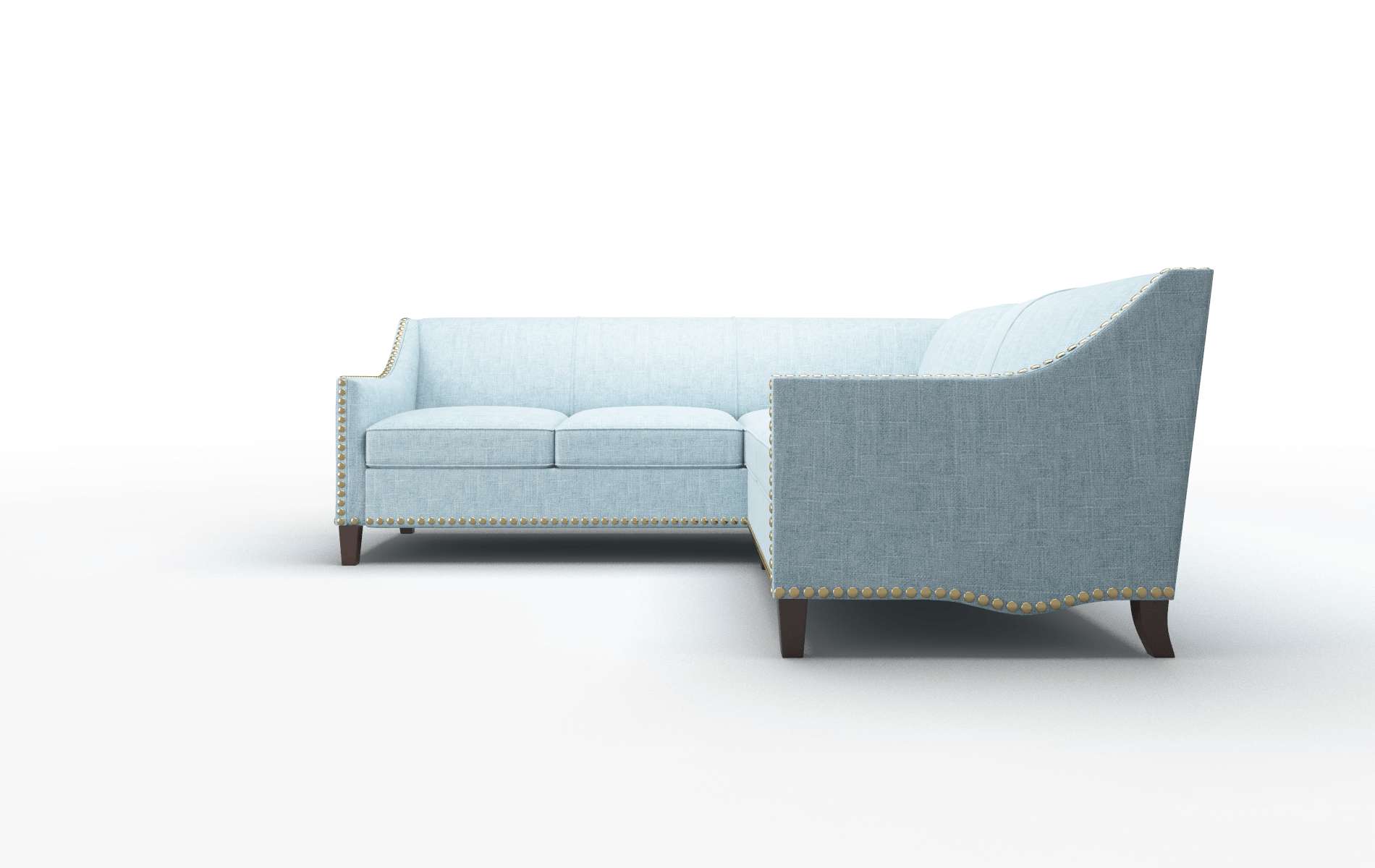 Amsterdam Atlas Turquoise Sectional espresso legs 5