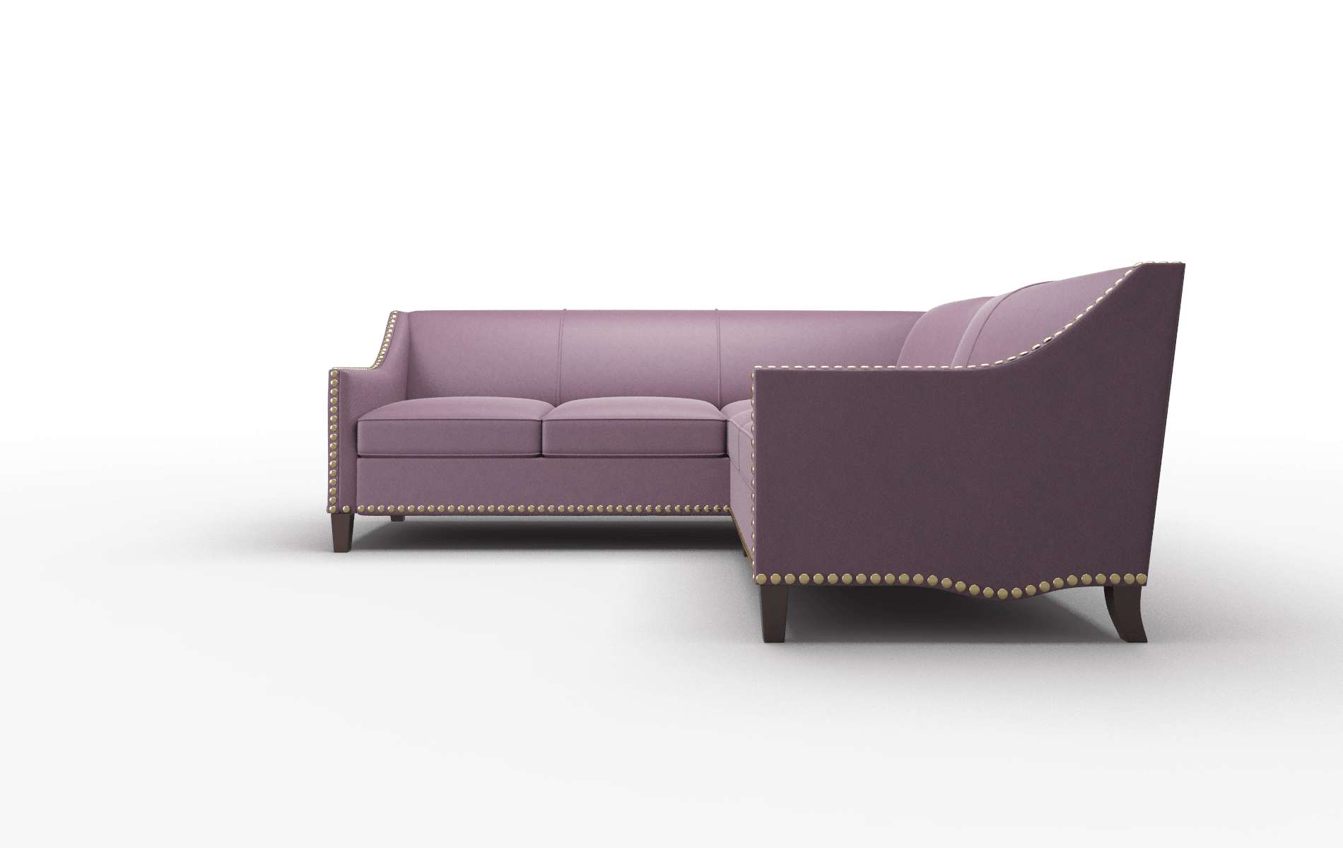 Amsterdam Bella Aubergine Sectional espresso legs 5