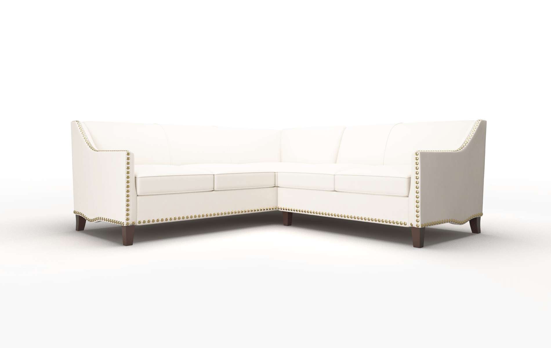 Amsterdam Blanche Milky Sectional espresso legs 1