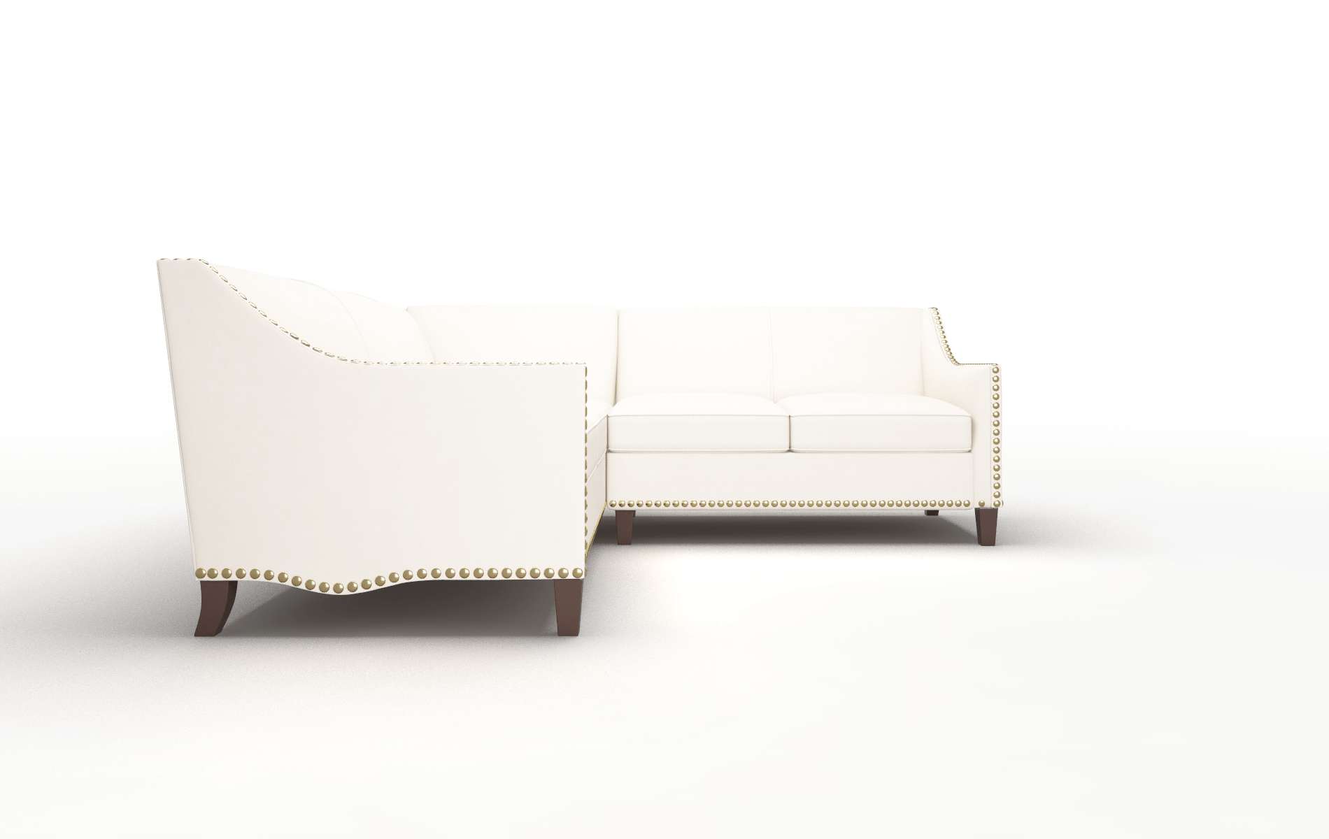 Amsterdam Blanche Milky Sectional espresso legs 2