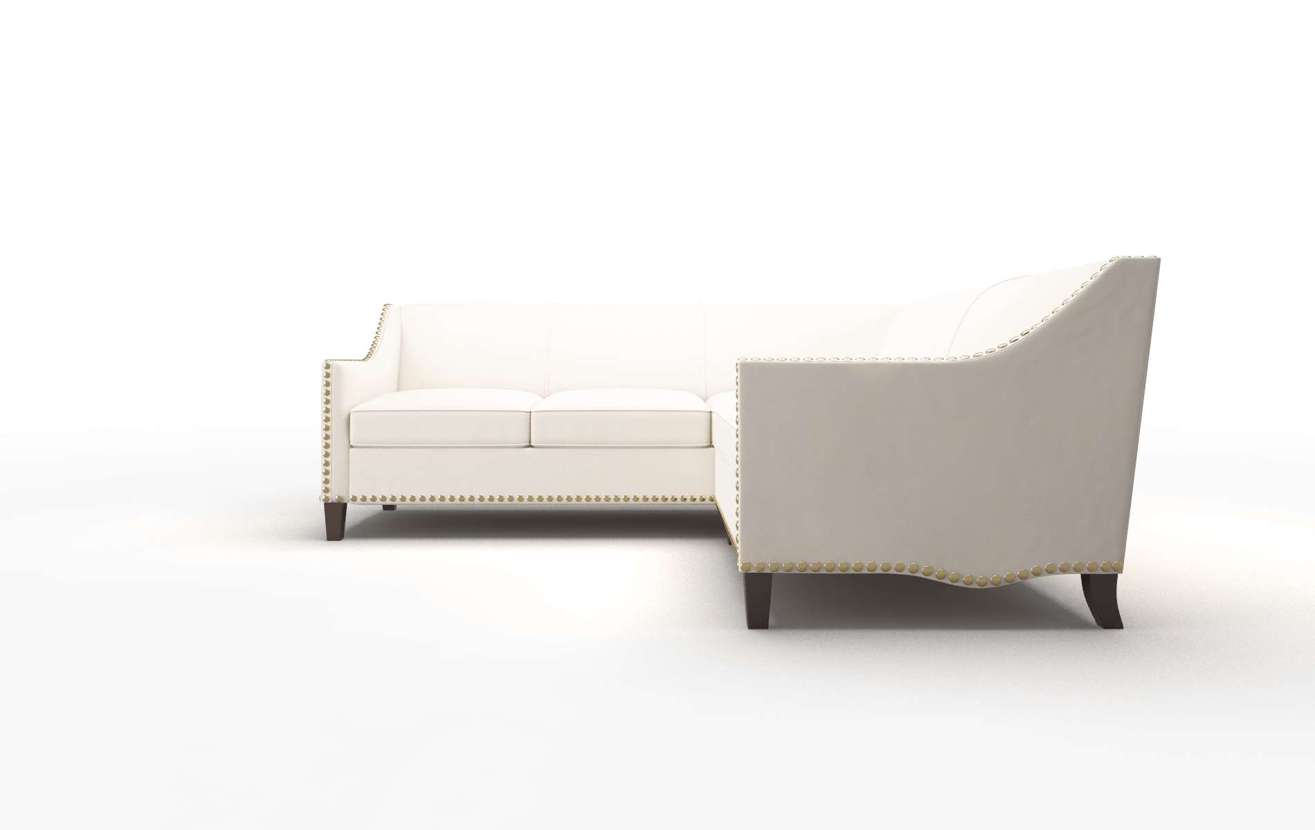 Amsterdam Blanche Milky Sectional espresso legs 5