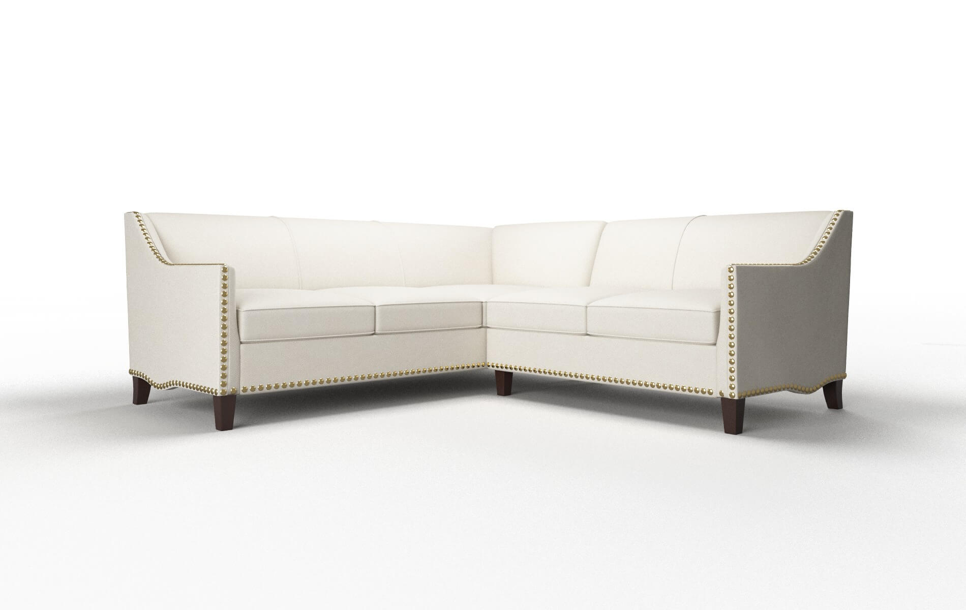 Amsterdam Bungalow Ivory Sectional espresso legs