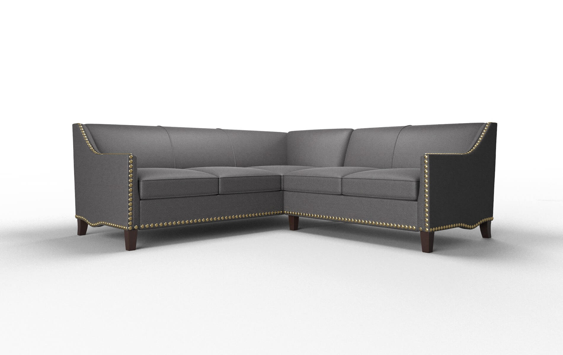 Amsterdam Catalina Charcoal Sectional espresso legs 1