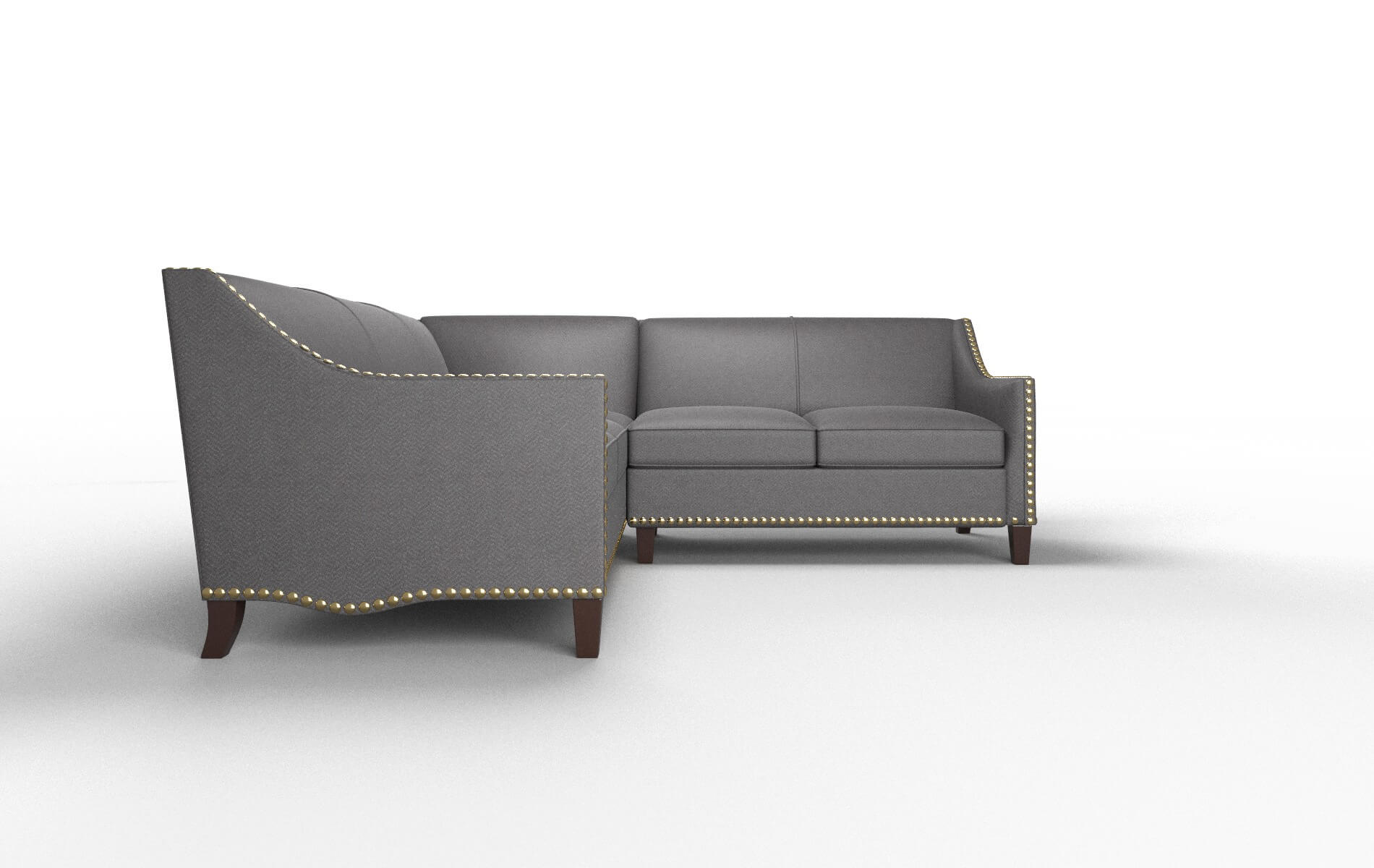 Amsterdam Catalina Charcoal Sectional espresso legs 2