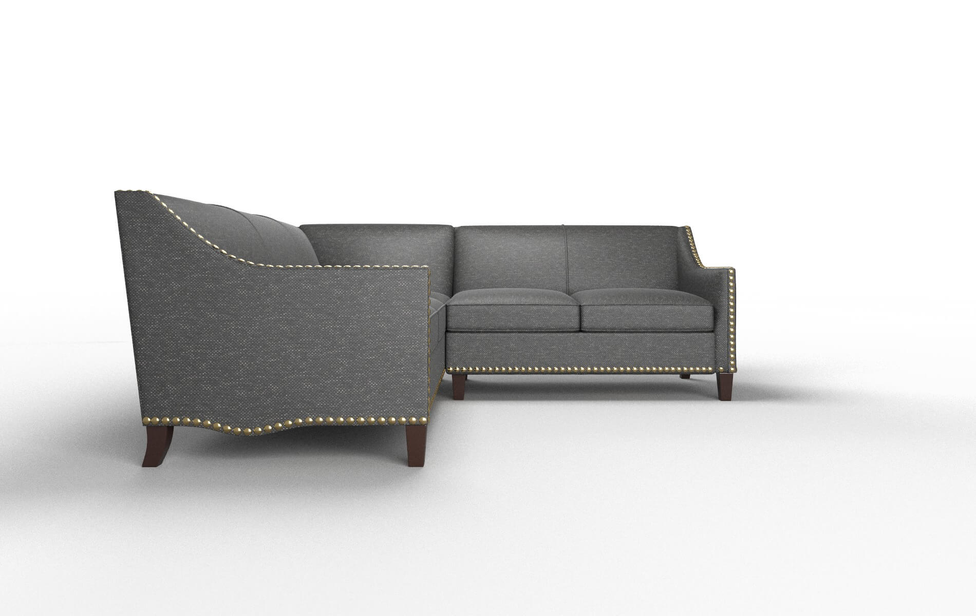 Amsterdam Chance Denim Sectional espresso legs 2