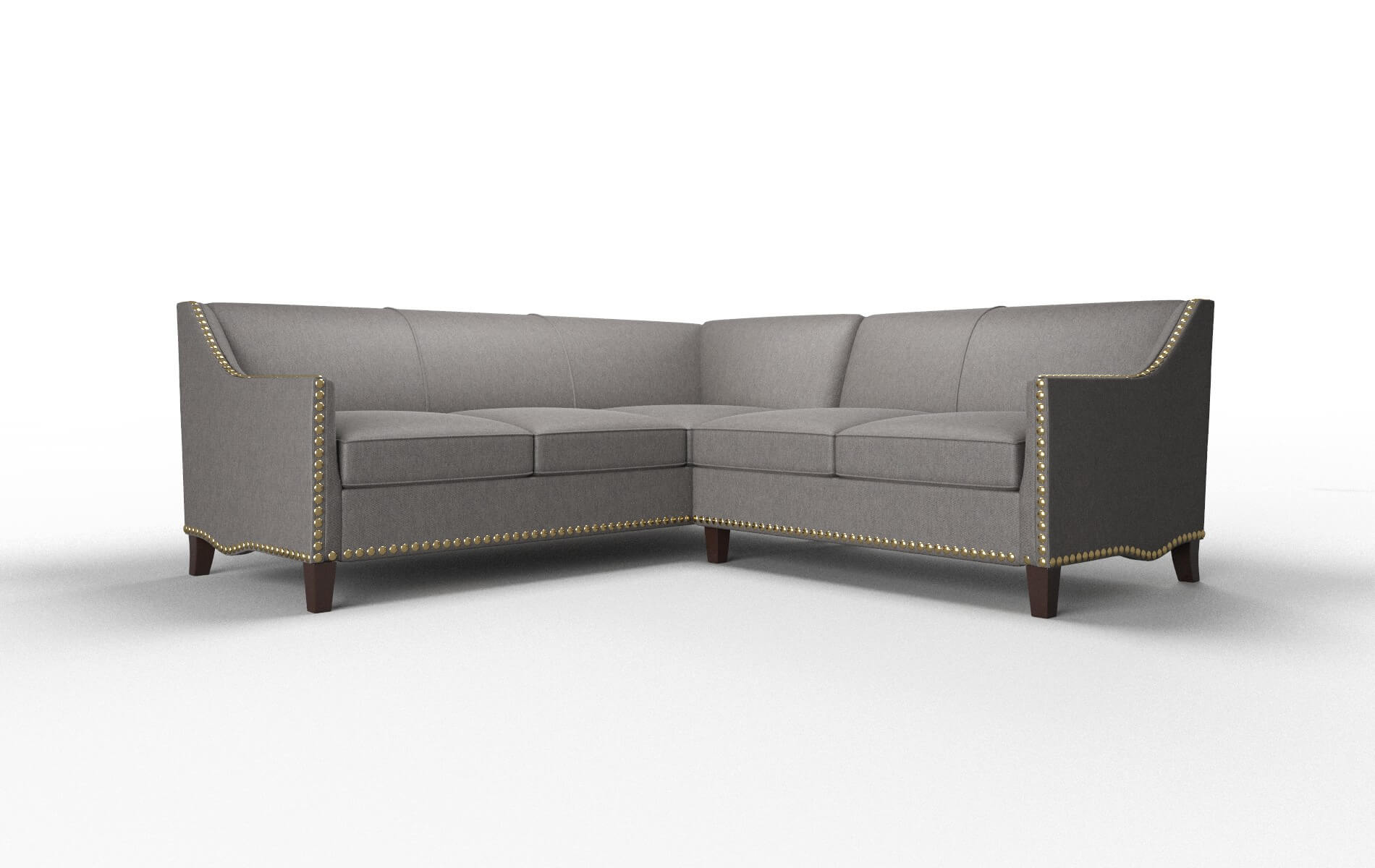 Amsterdam Cosmo Charcoal Sectional espresso legs 1
