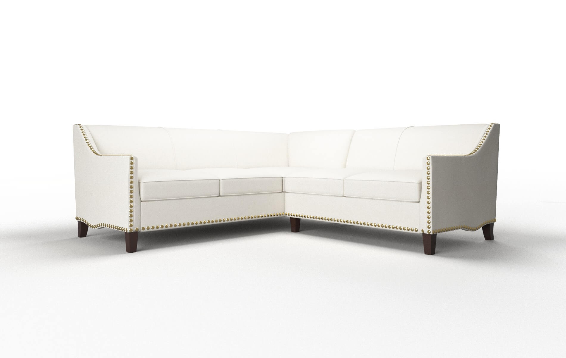 Amsterdam Cosmo ivory Sectional Espresso Legs  1