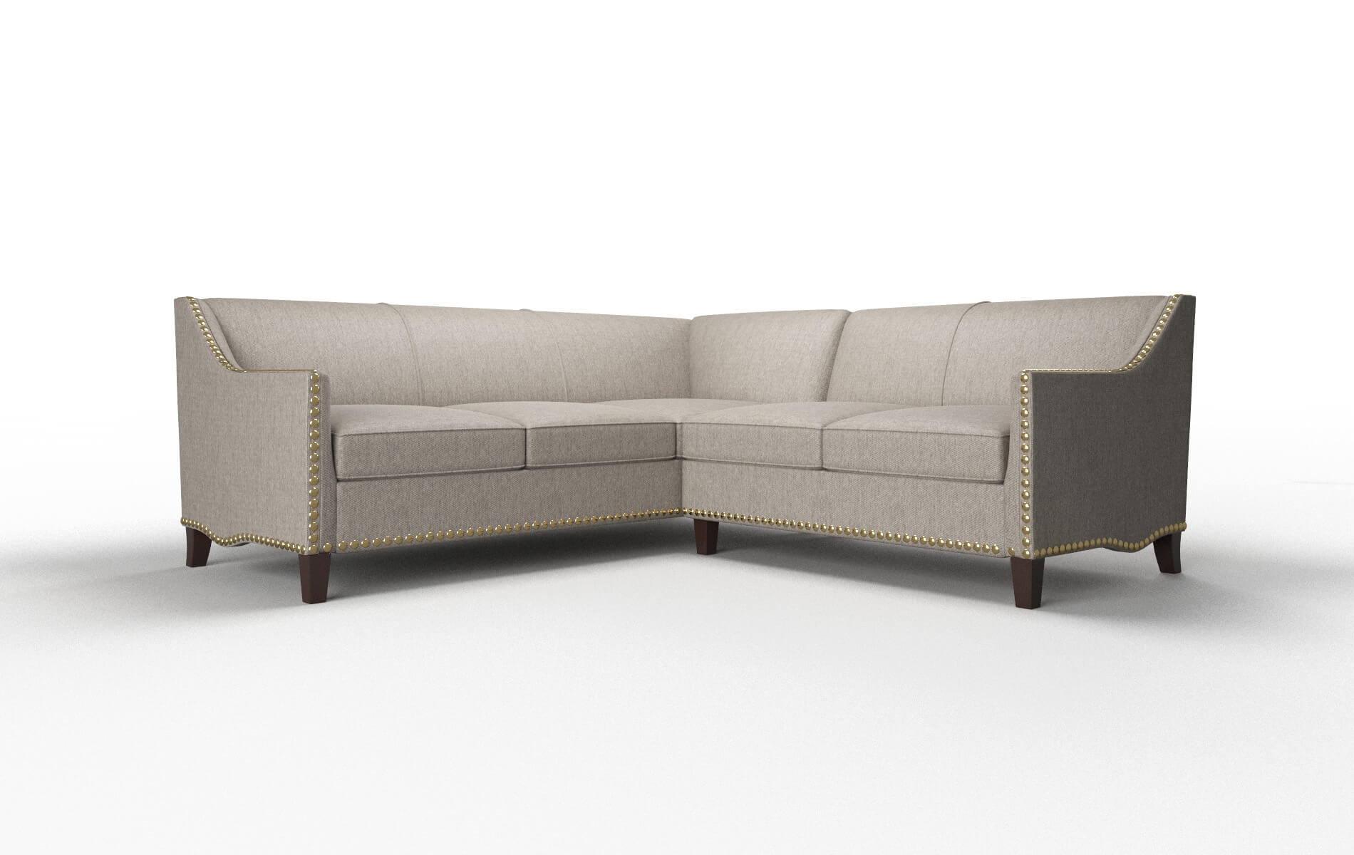 Amsterdam Cosmo Taupe Sectional espresso legs