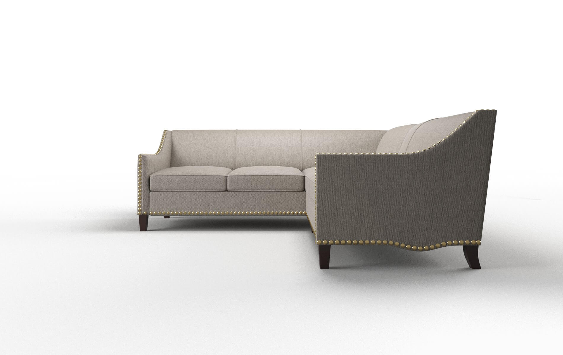 Amsterdam Cosmo Taupe Sectional espresso legs 5