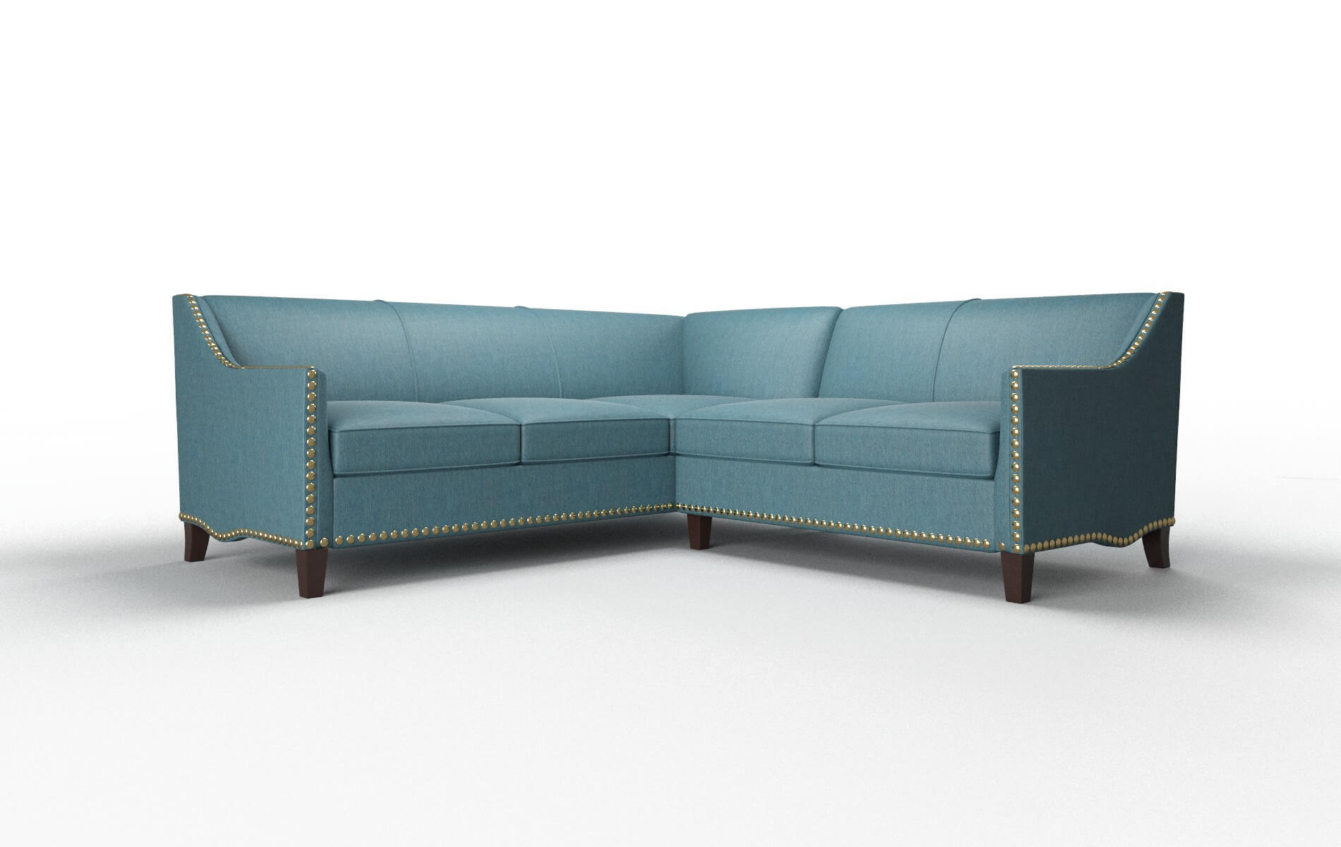 Amsterdam Cosmo Teal Sectional espresso legs 1