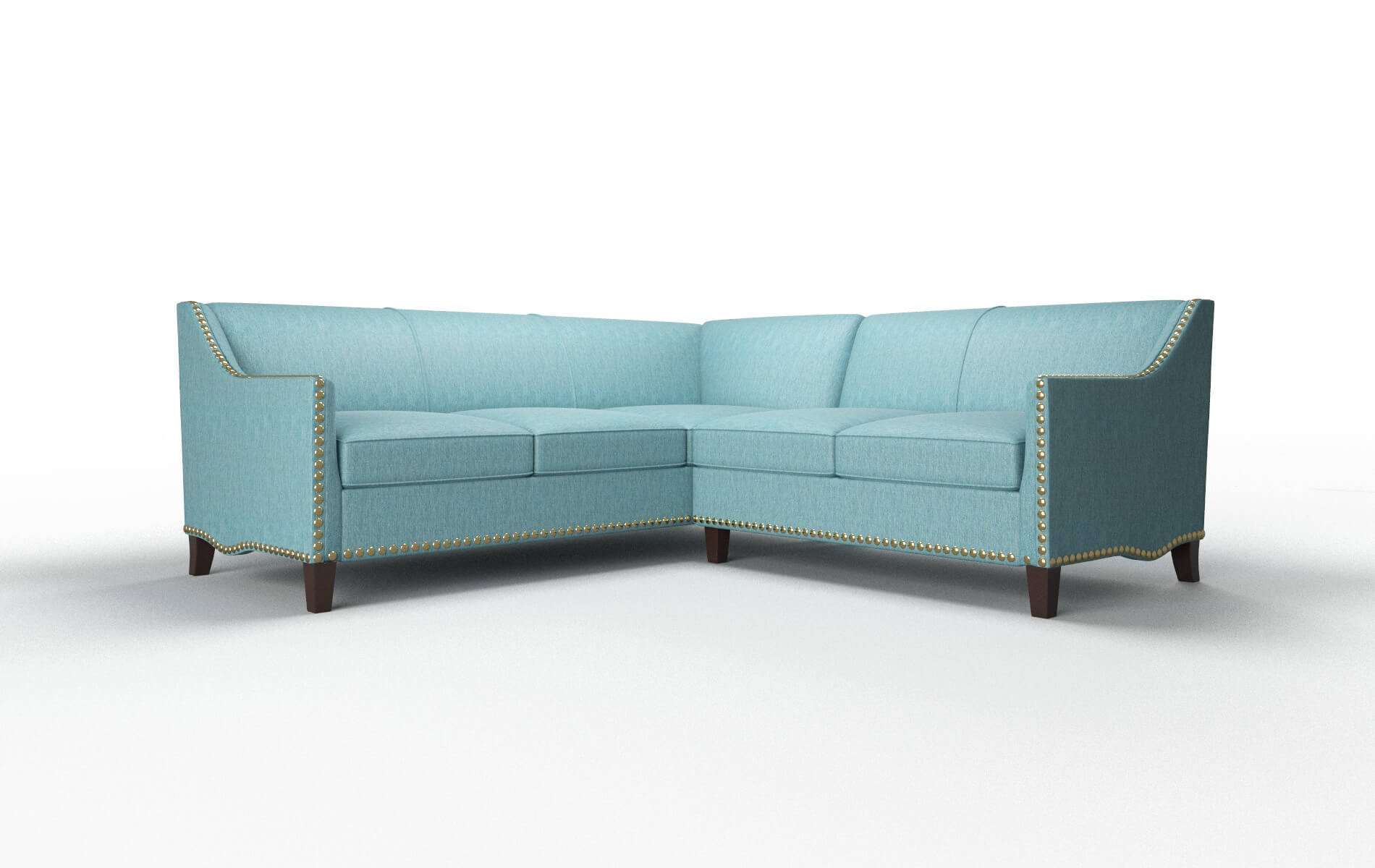 Amsterdam Cosmo Turquoise Sectional espresso legs