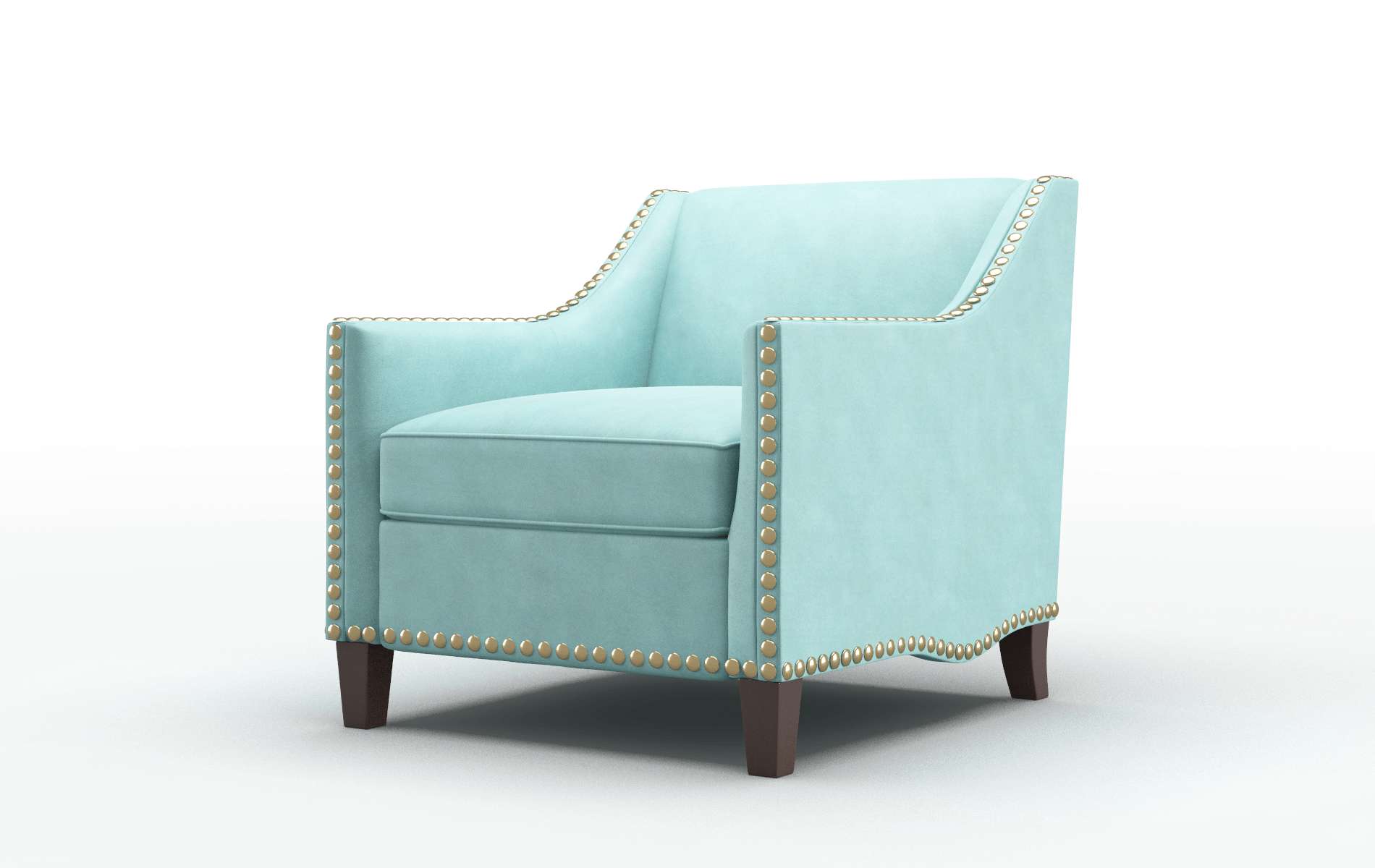 Amsterdam Curious Turquoise Chair espresso legs 4