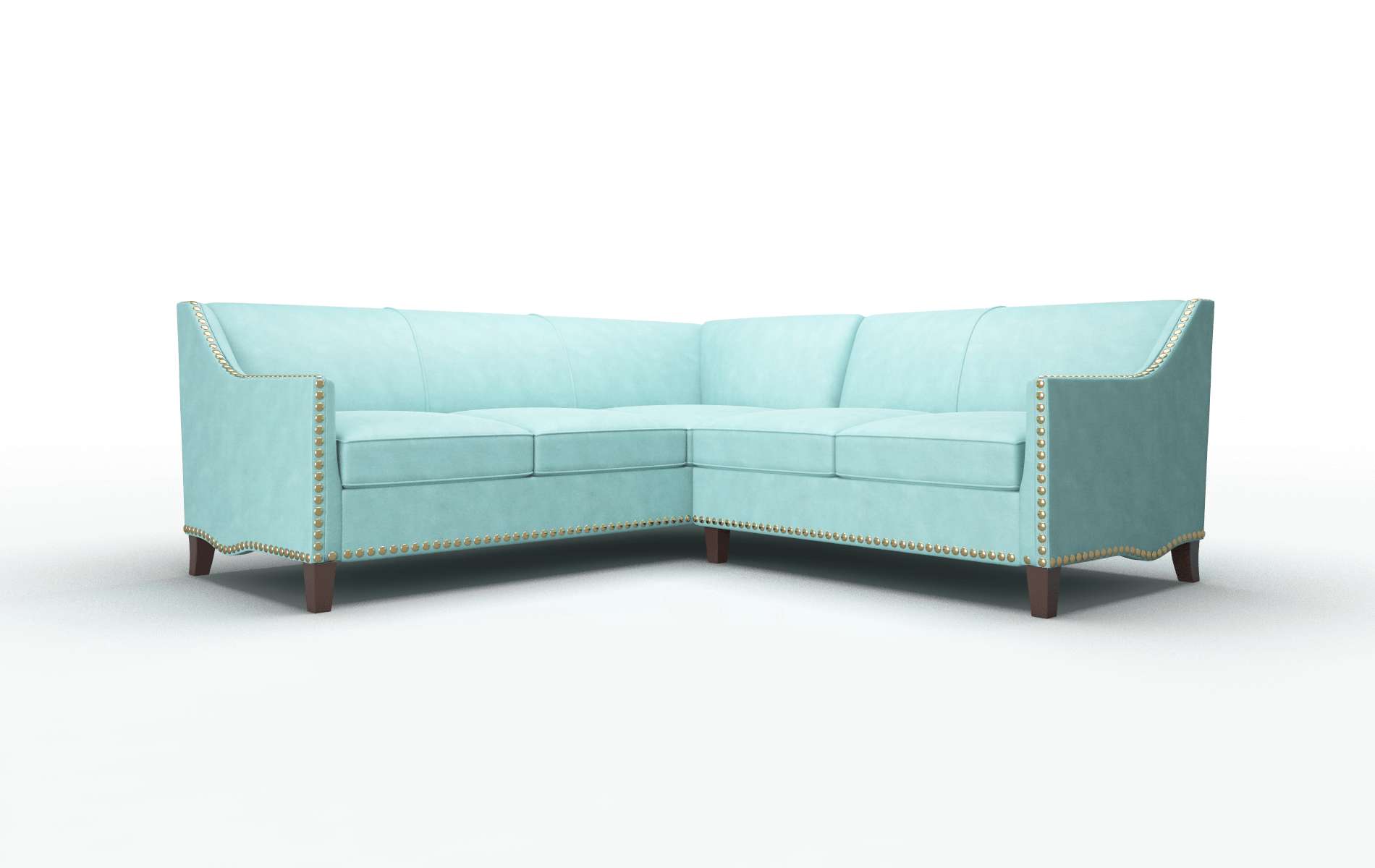 Amsterdam Curious Turquoise Sectional espresso legs 1