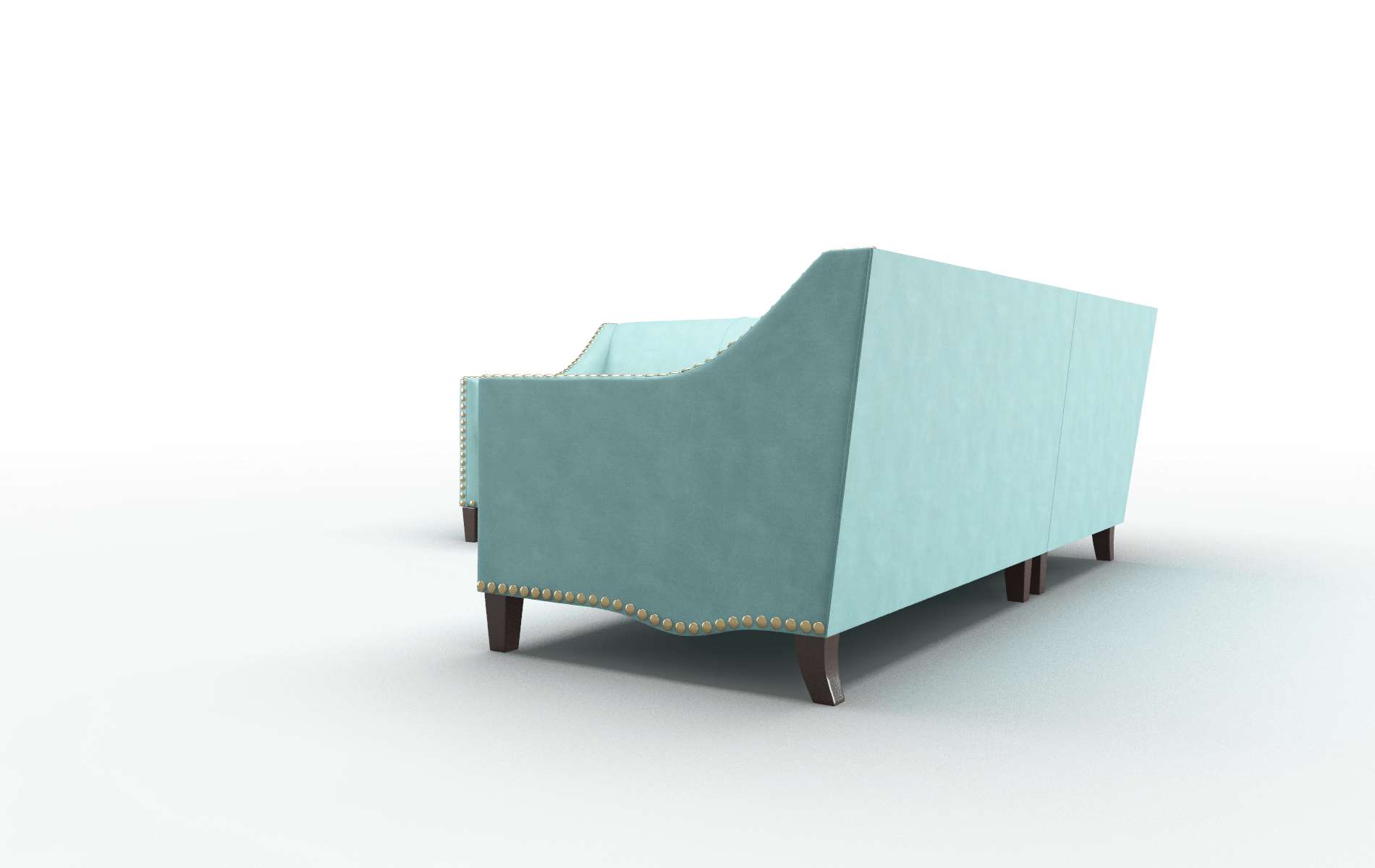 Amsterdam Curious Turquoise Sectional espresso legs 4
