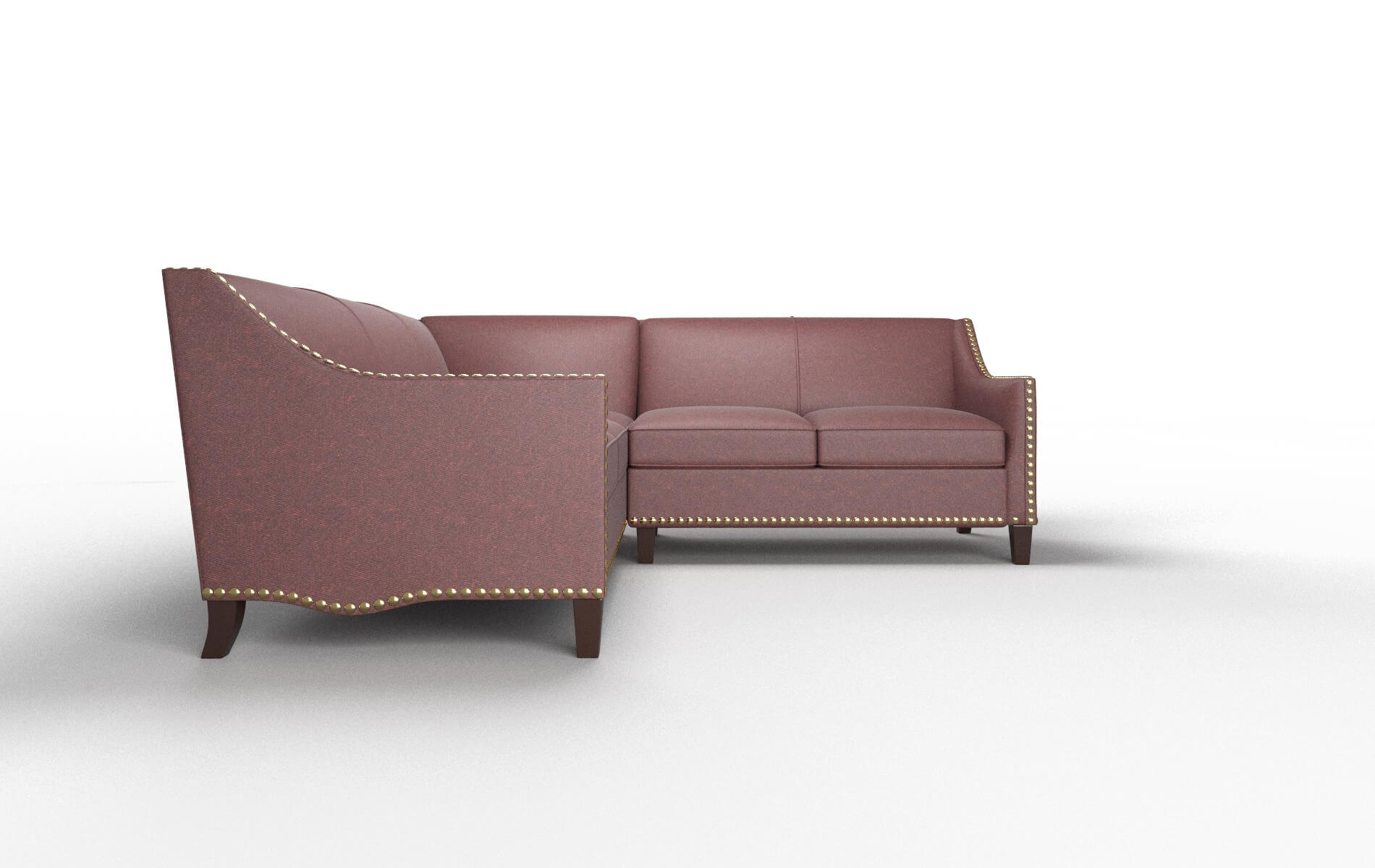 Amsterdam Derby Berry Sectional espresso legs 2