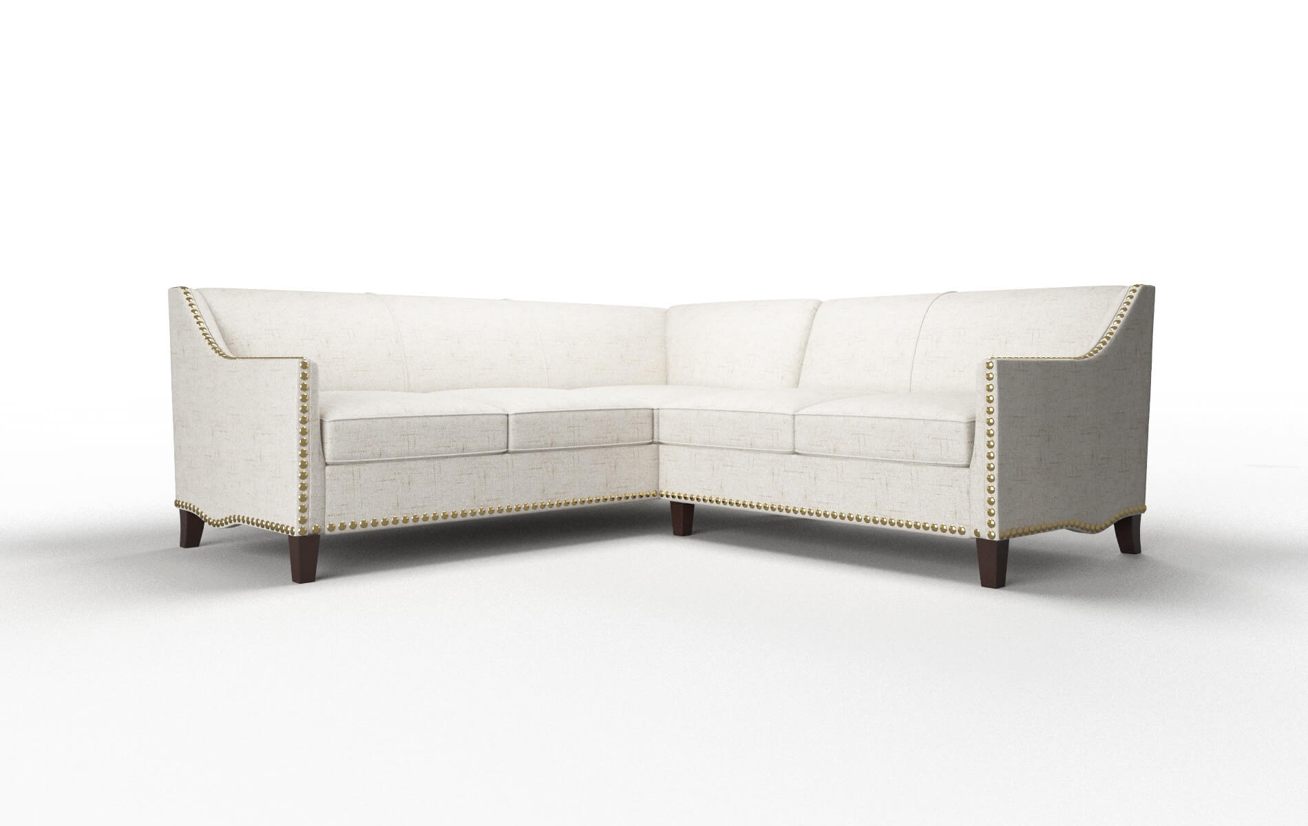 Amsterdam Derby Taupe Sectional espresso legs