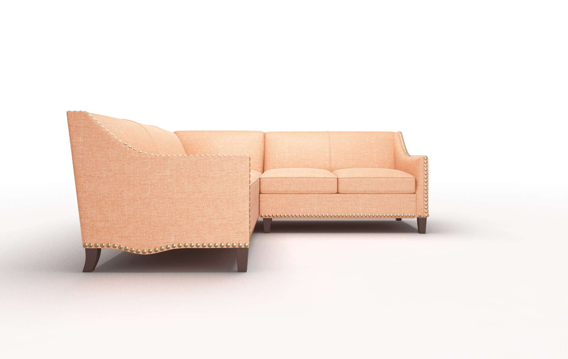 Amsterdam Durham Tangerine Sectional espresso legs 2