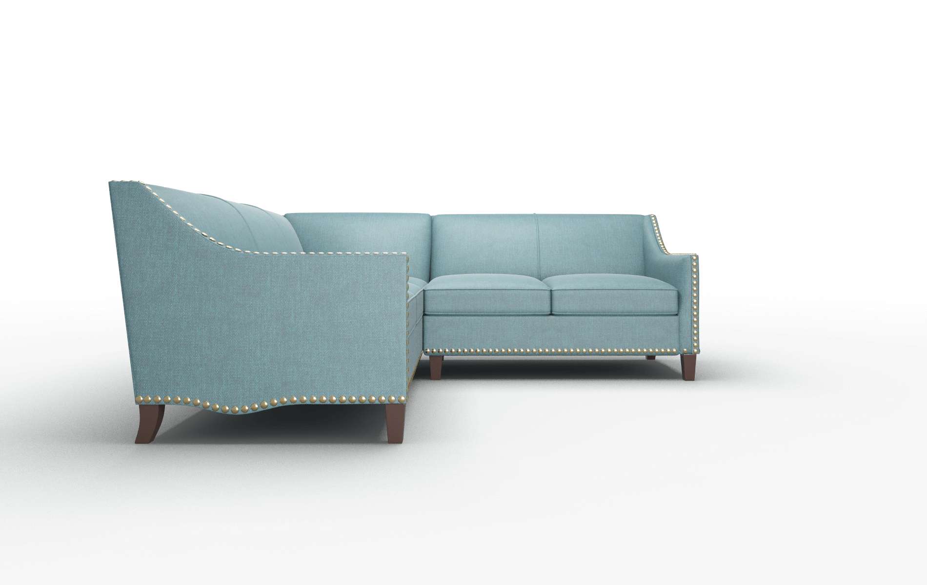 Amsterdam Elliot Teal Sectional espresso legs 2