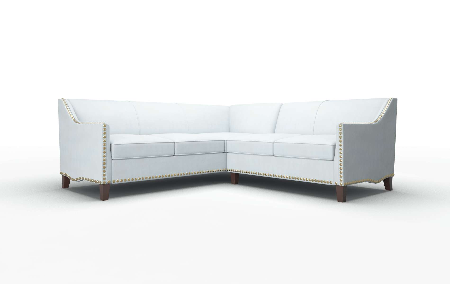 Amsterdam Hathaway Aqua Sectional espresso legs 1