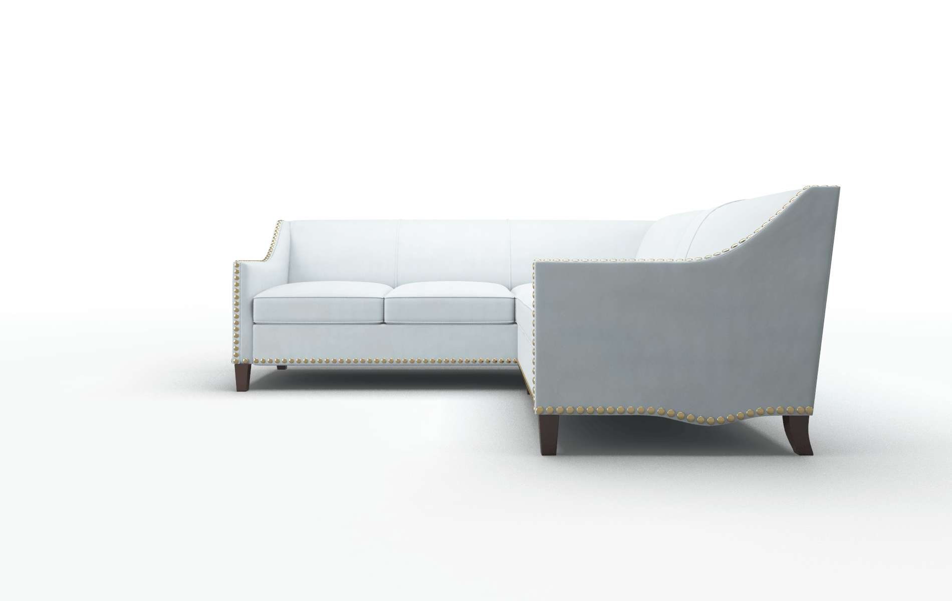 Amsterdam Hathaway Aqua Sectional espresso legs 5