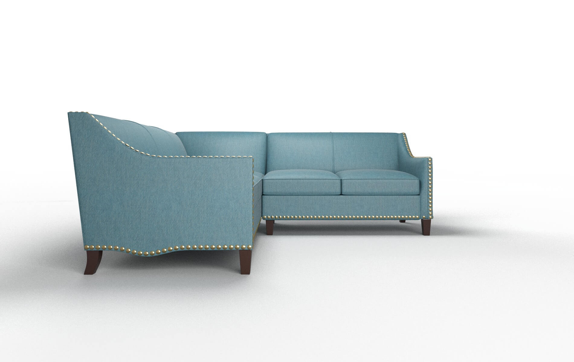 Amsterdam Hepburn Teal Sectional espresso legs 2