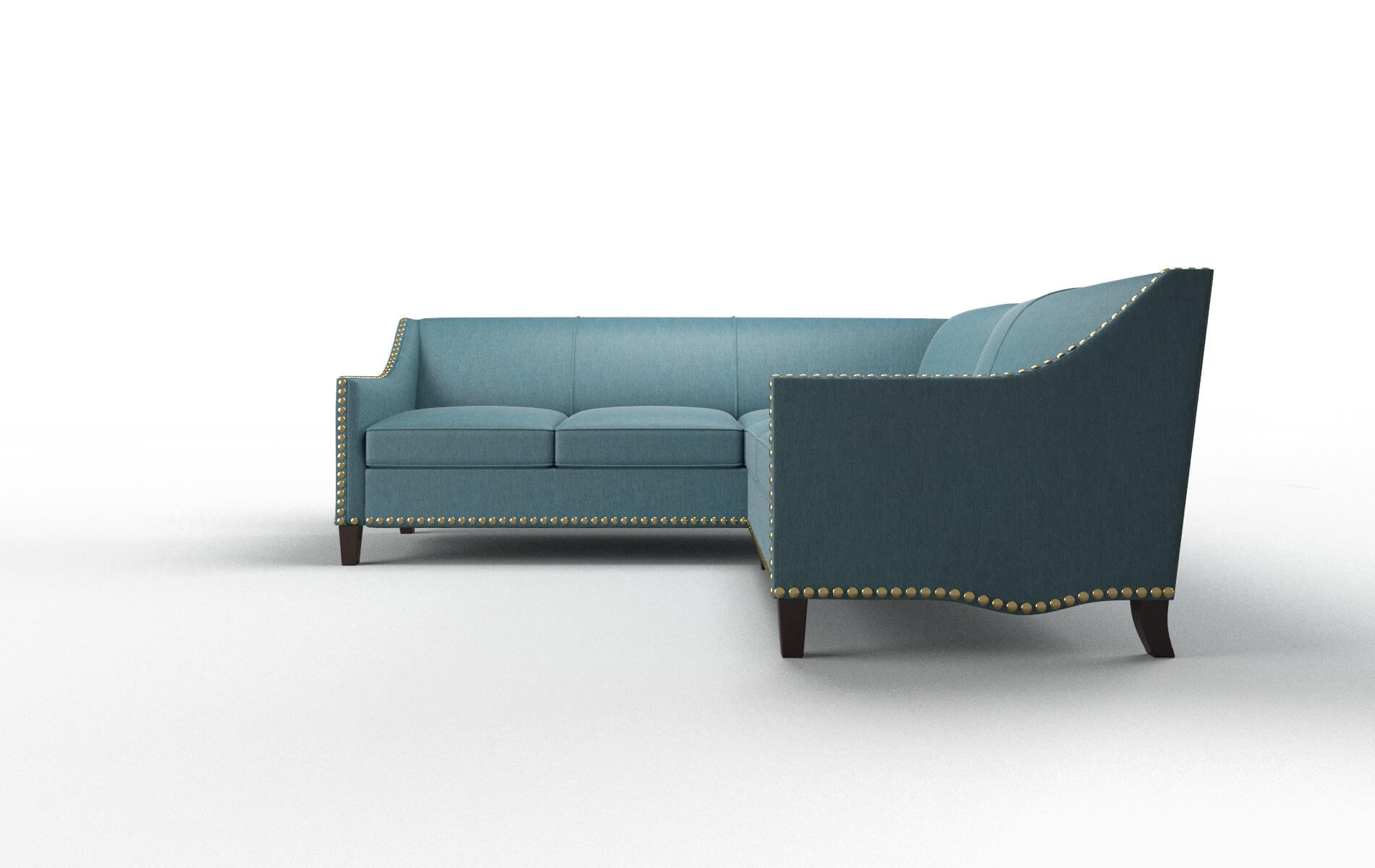 Amsterdam Hepburn Teal Sectional espresso legs 5