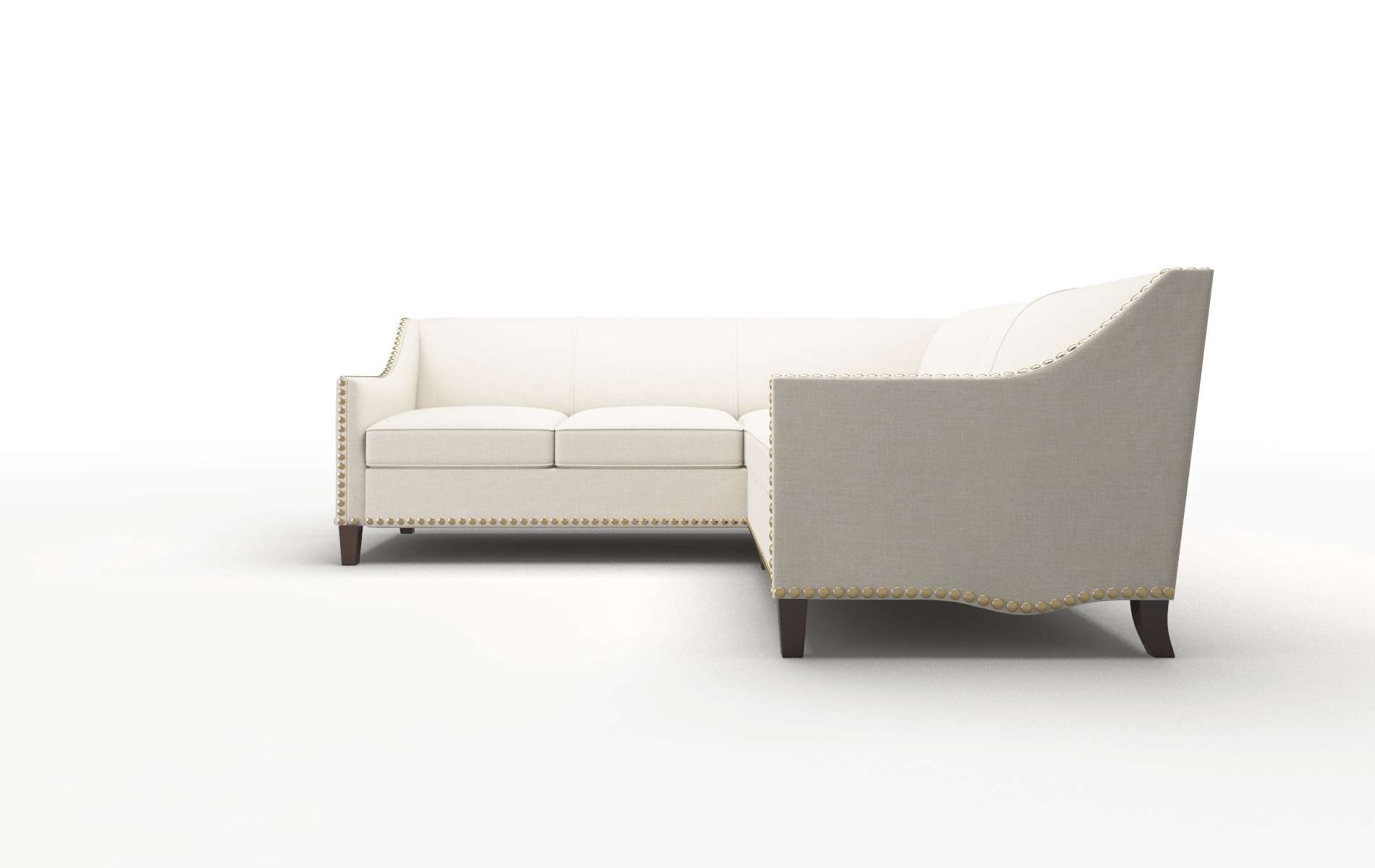 Amsterdam Keylargo Almond Sectional espresso legs 5
